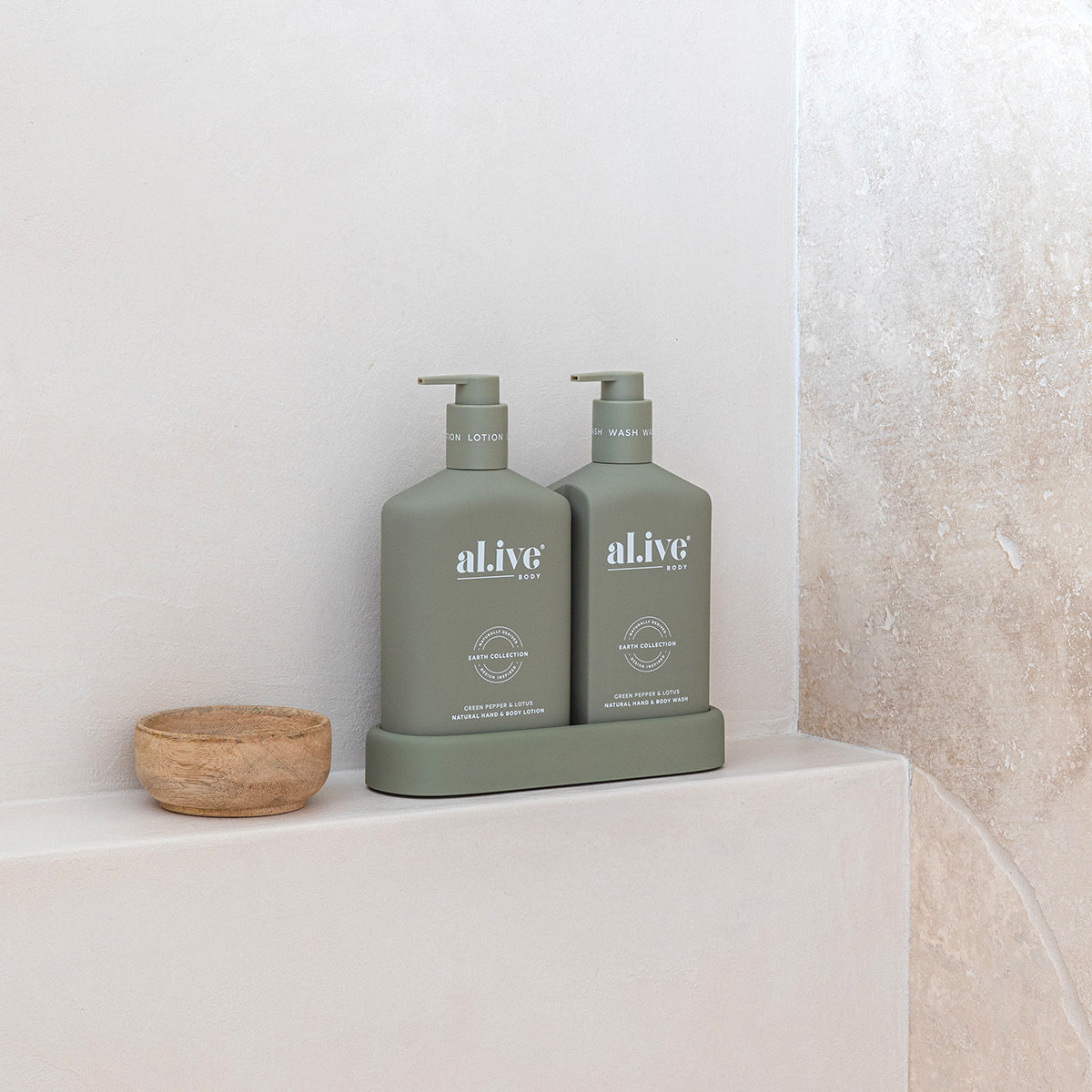 Green Pepper & Lotus Wash & Lotion Duo + Tray
