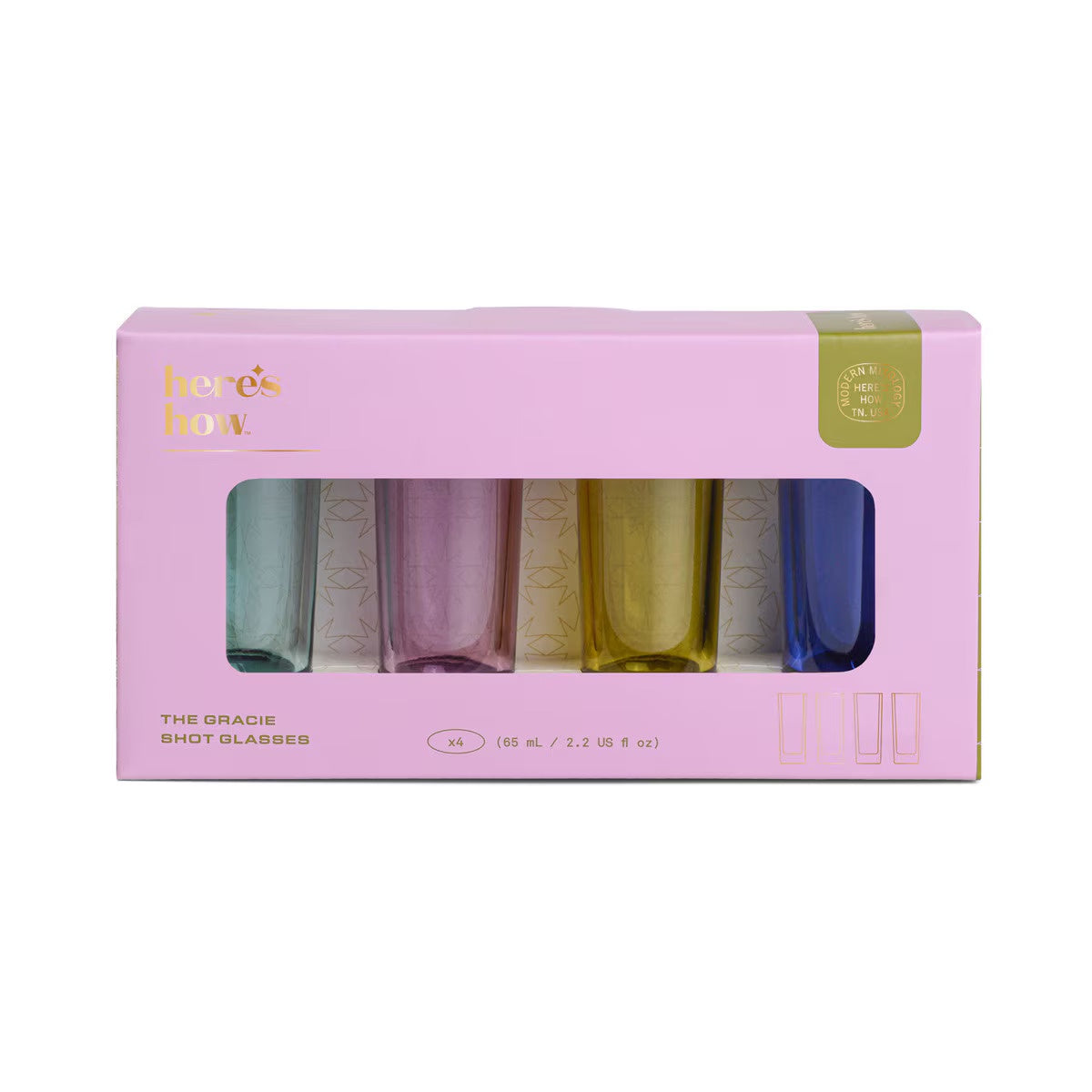 The Gracie Set of 4 Shot Glasses | Assorted Colours