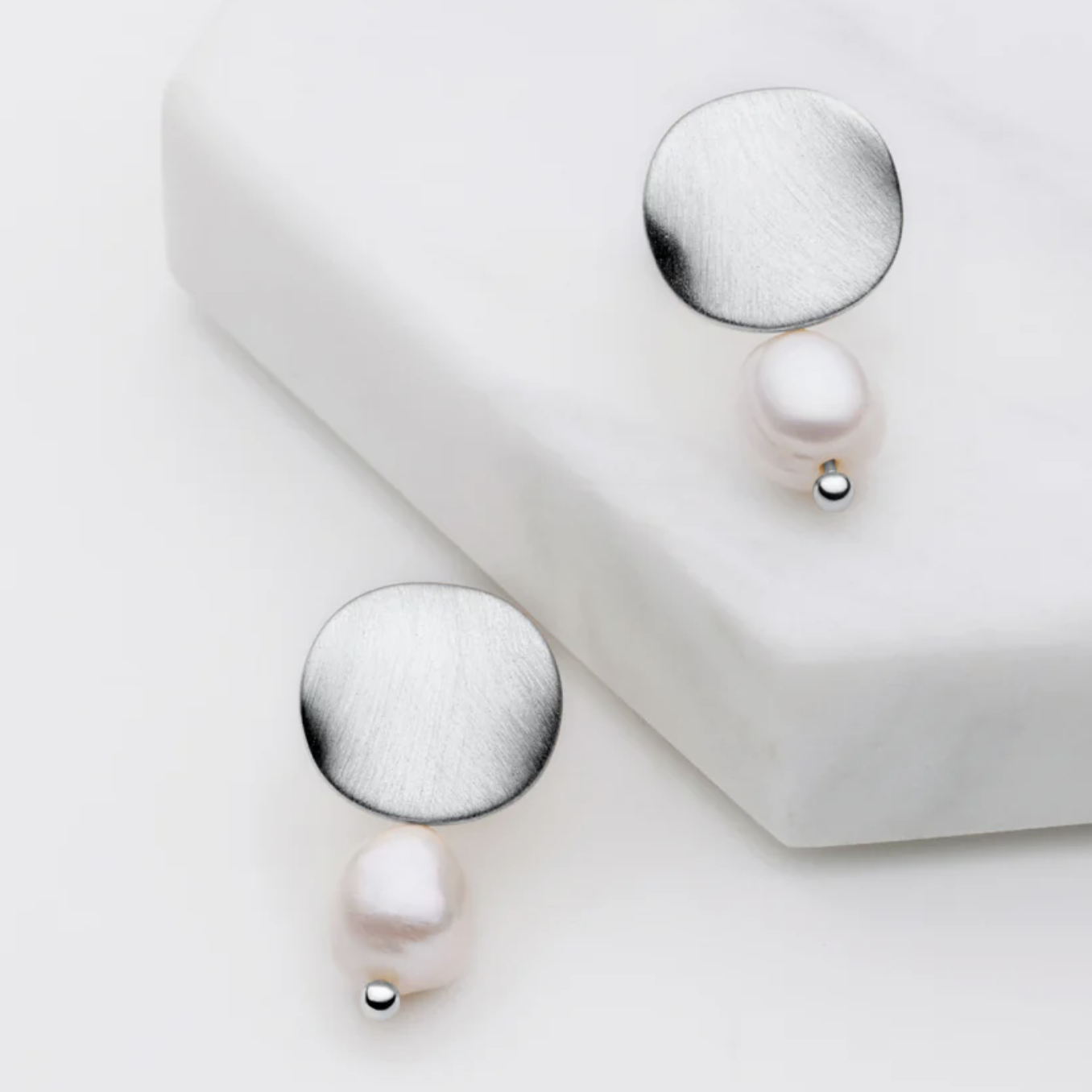 Hazel Brushed Earring | Silver