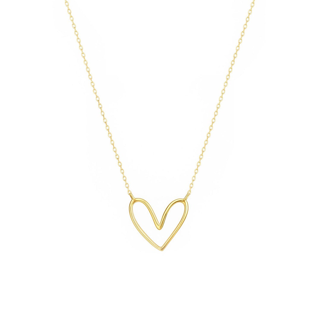 Heart Outline Necklace | Gold