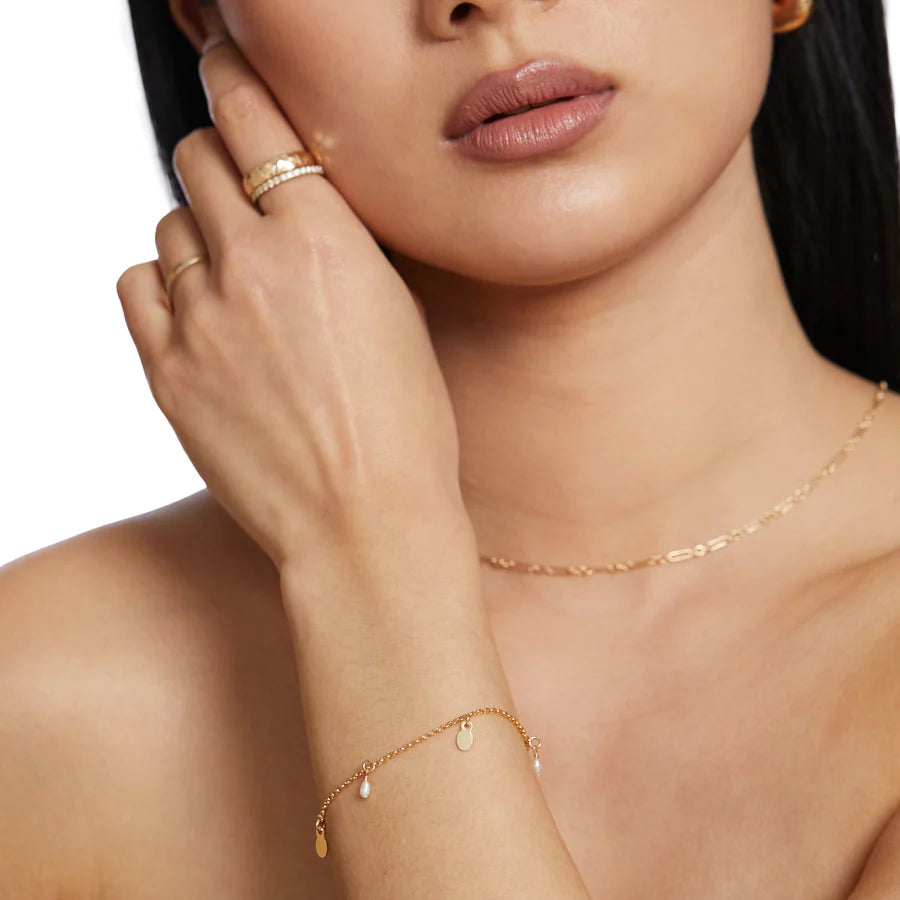 Hatti Freshwater Pearl Bracelet | Gold