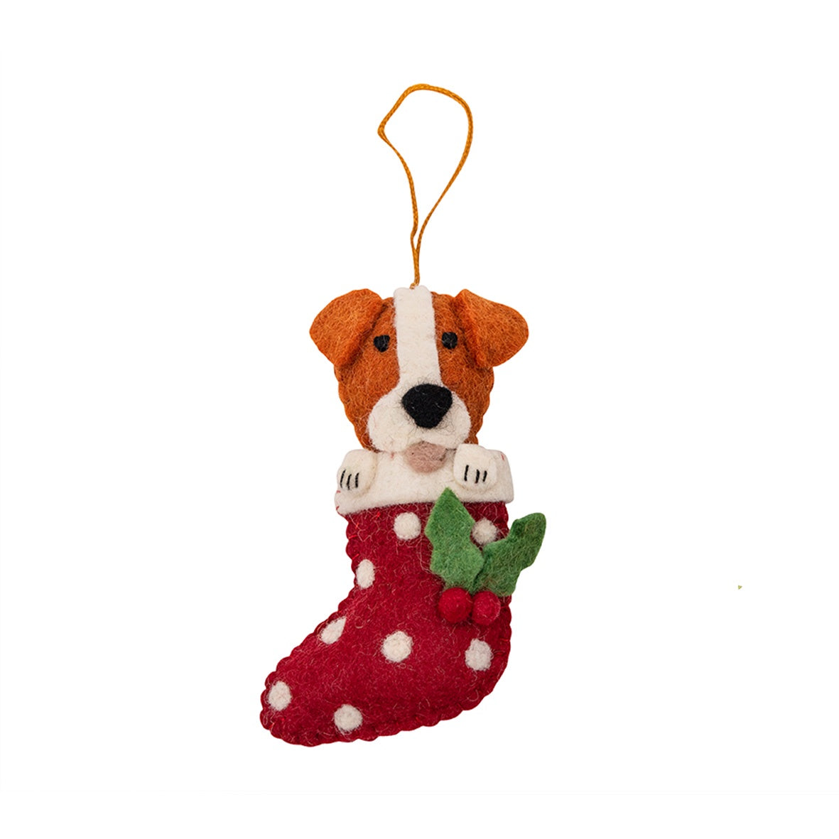 Jack Russel in Stocking Christmas Ornament
