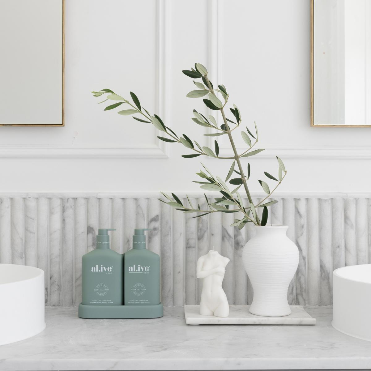 Kaffir Lime & Green Tea Wash & Lotion Duo + Tray