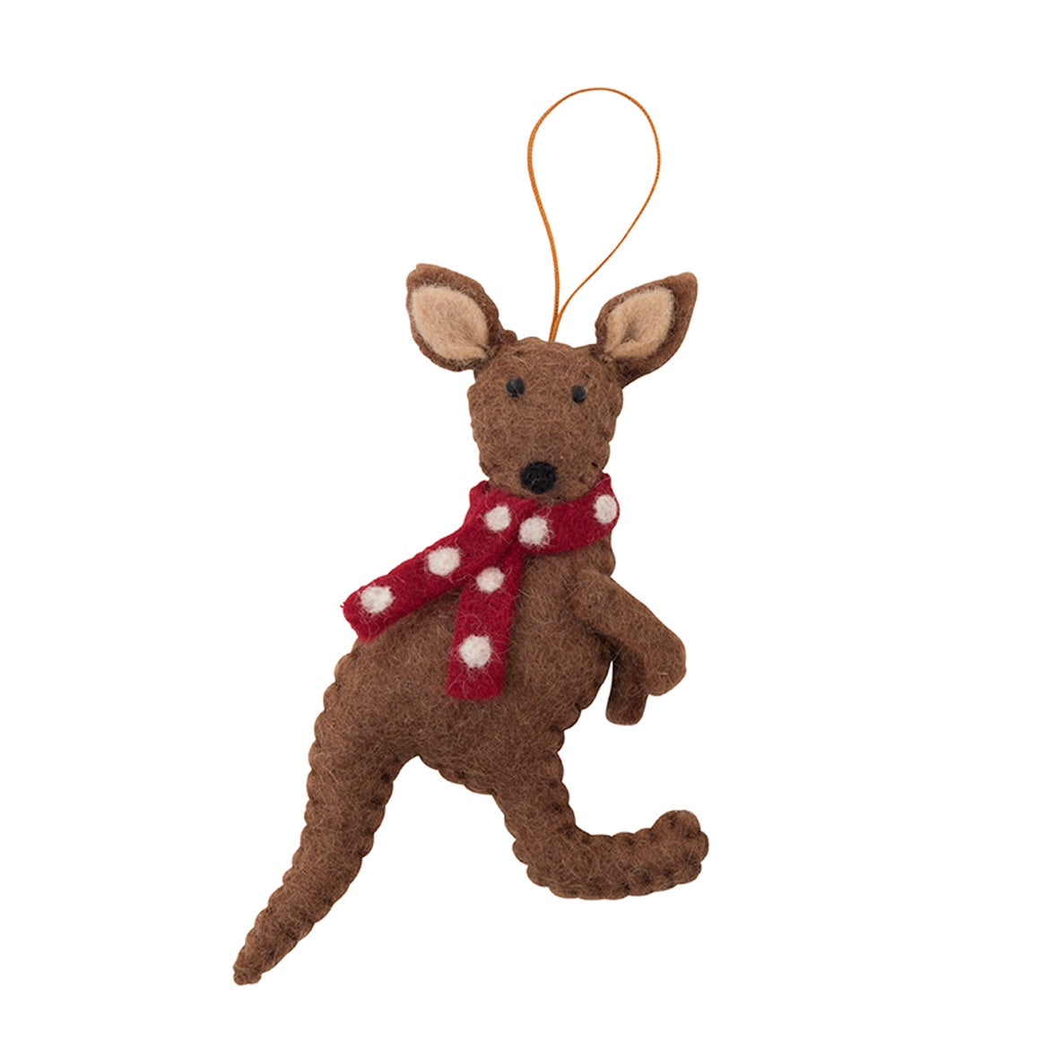 Kangaroo w/Scarf Christmas Ornament