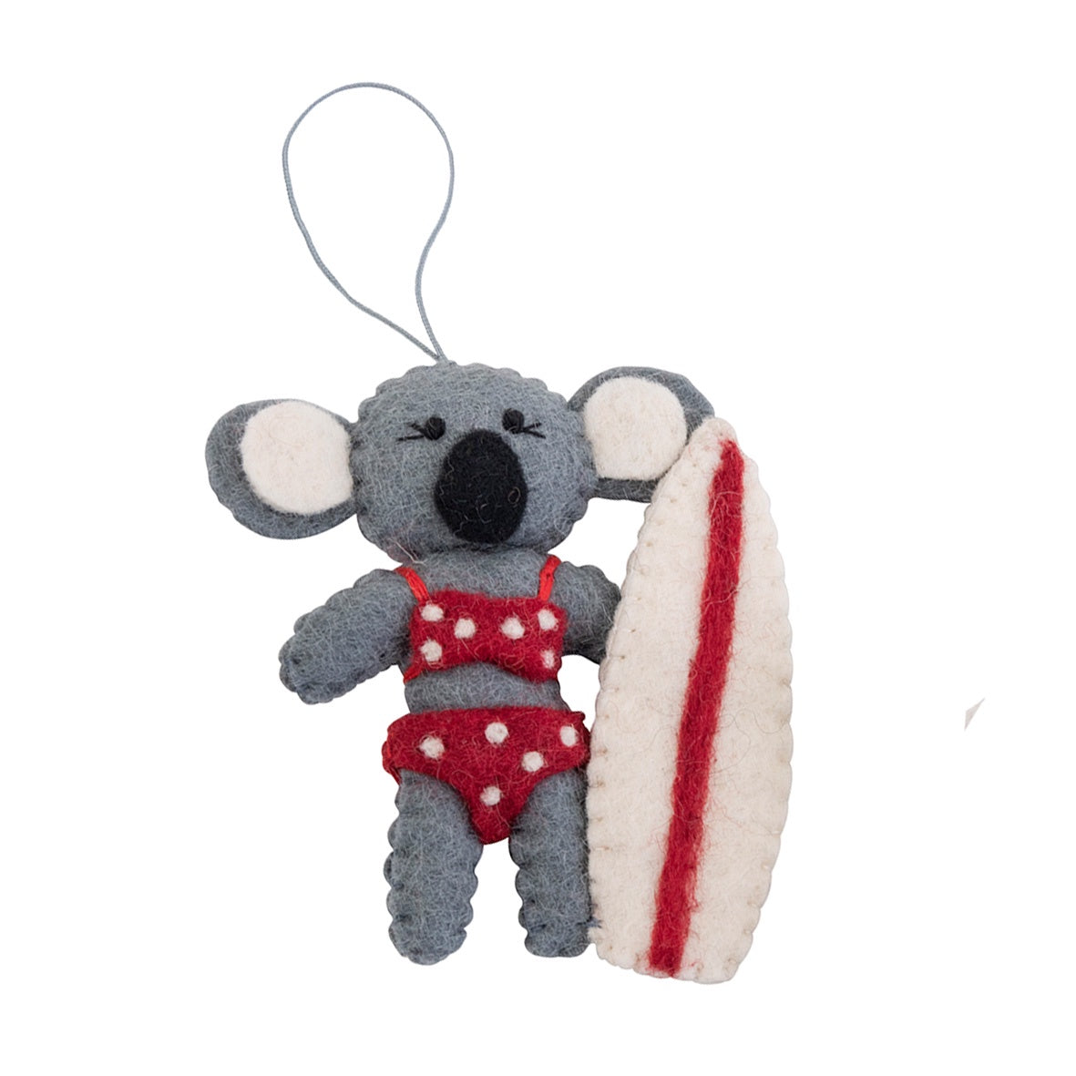 Koala in Bikini w/Surfboard Christmas Ornament