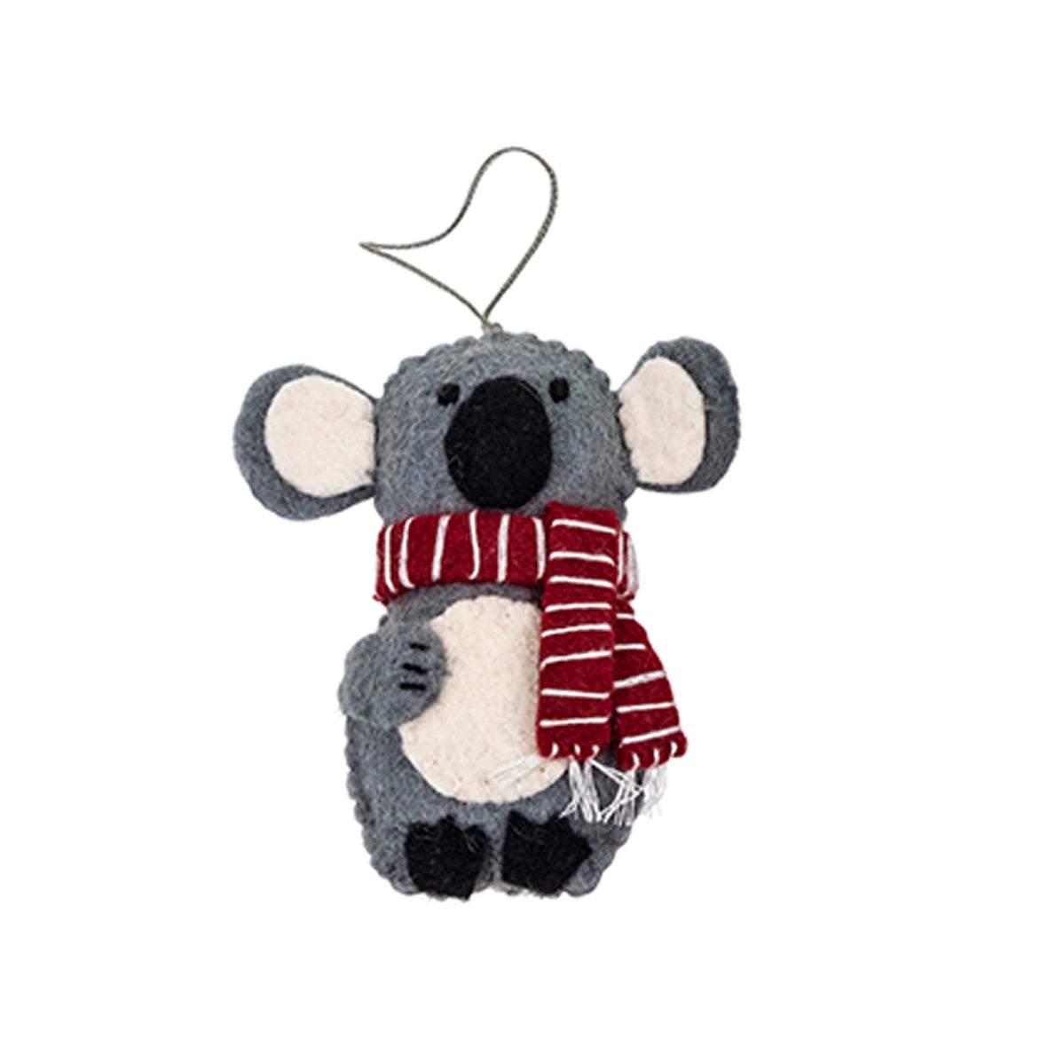 Koala w/Scarf Felt Christmas Ornament