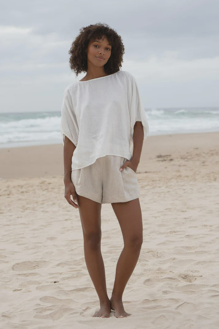 Tina Linen Top | Ivory