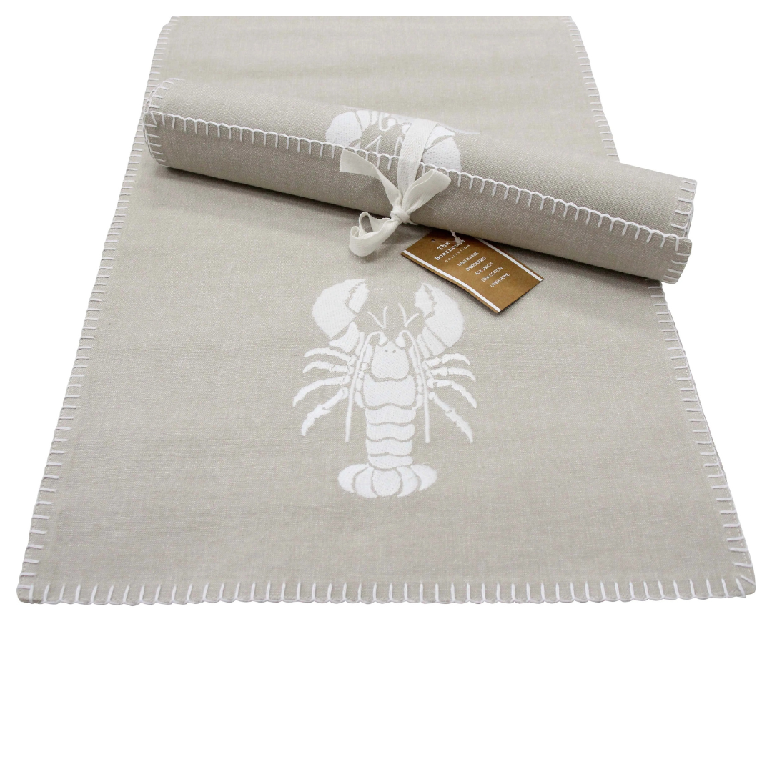Embroidered Lobster Table Runner