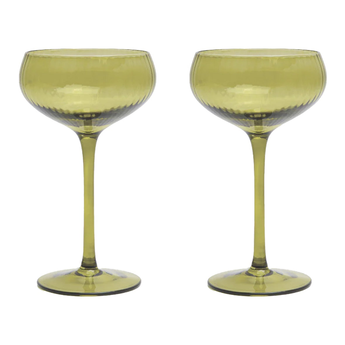 The Lou Coupe Glass | Set of 2 Olive