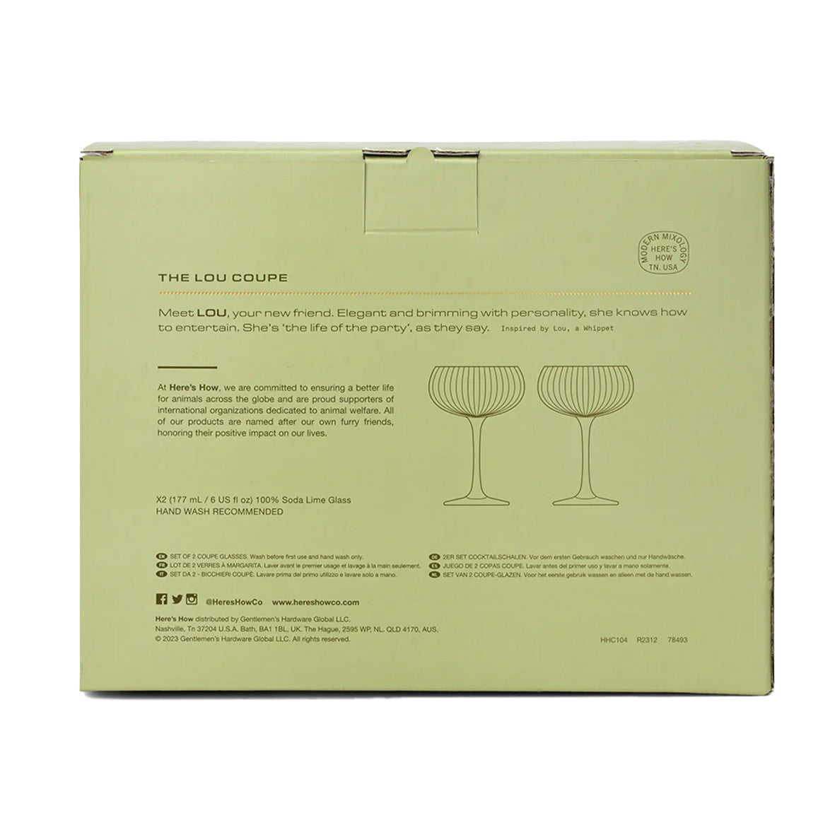 The Lou Coupe Glass | Set of 2 Olive