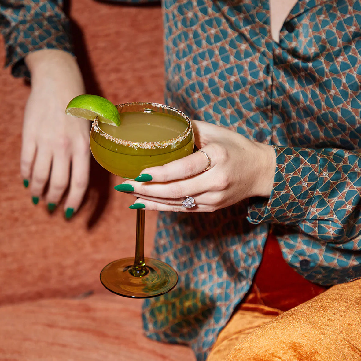 The Lou Coupe Glass | Set of 2 Olive