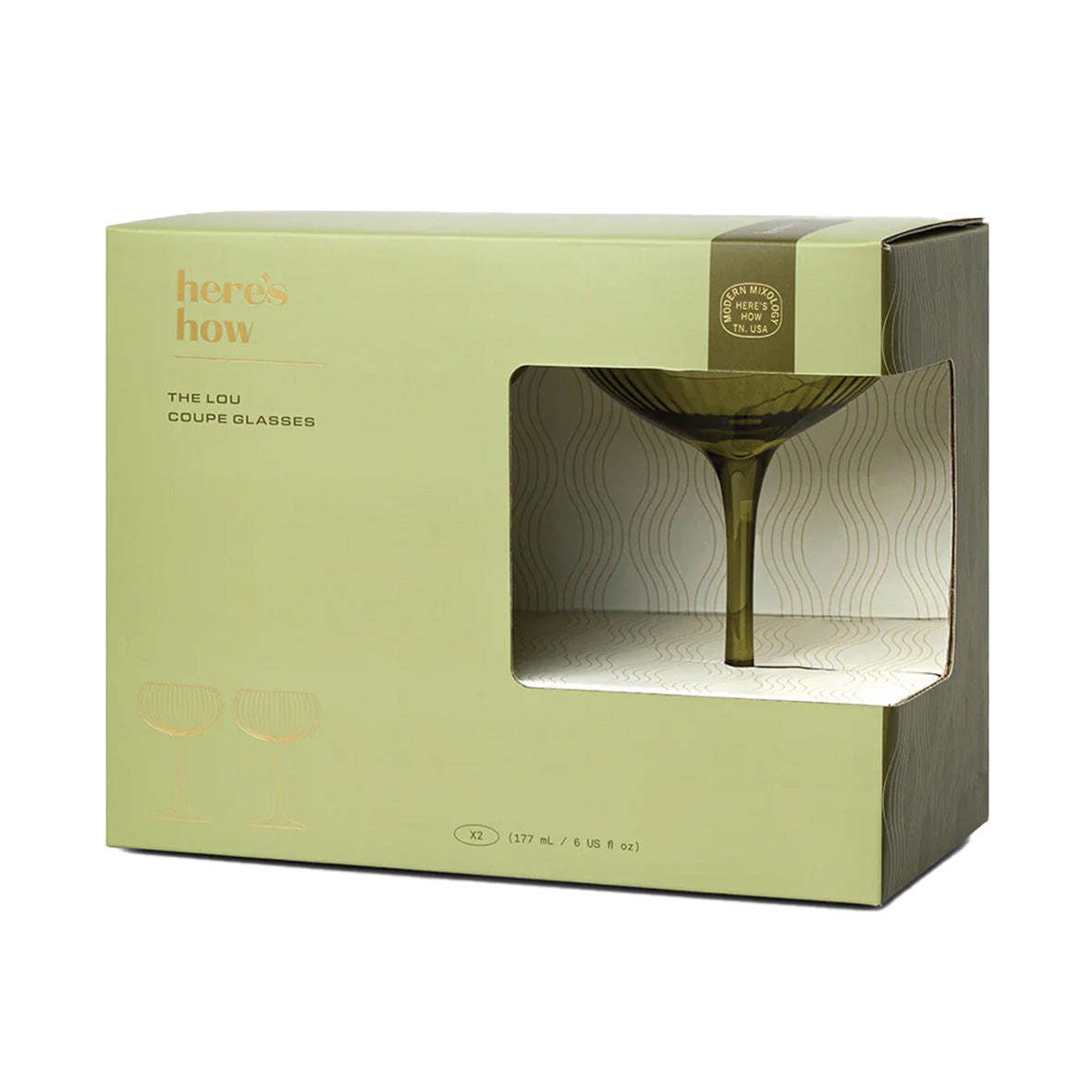 The Lou Coupe Glass | Set of 2 Olive