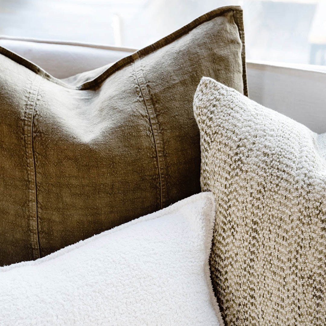 Luca Linen Cushion | Olive 40 x 60cm