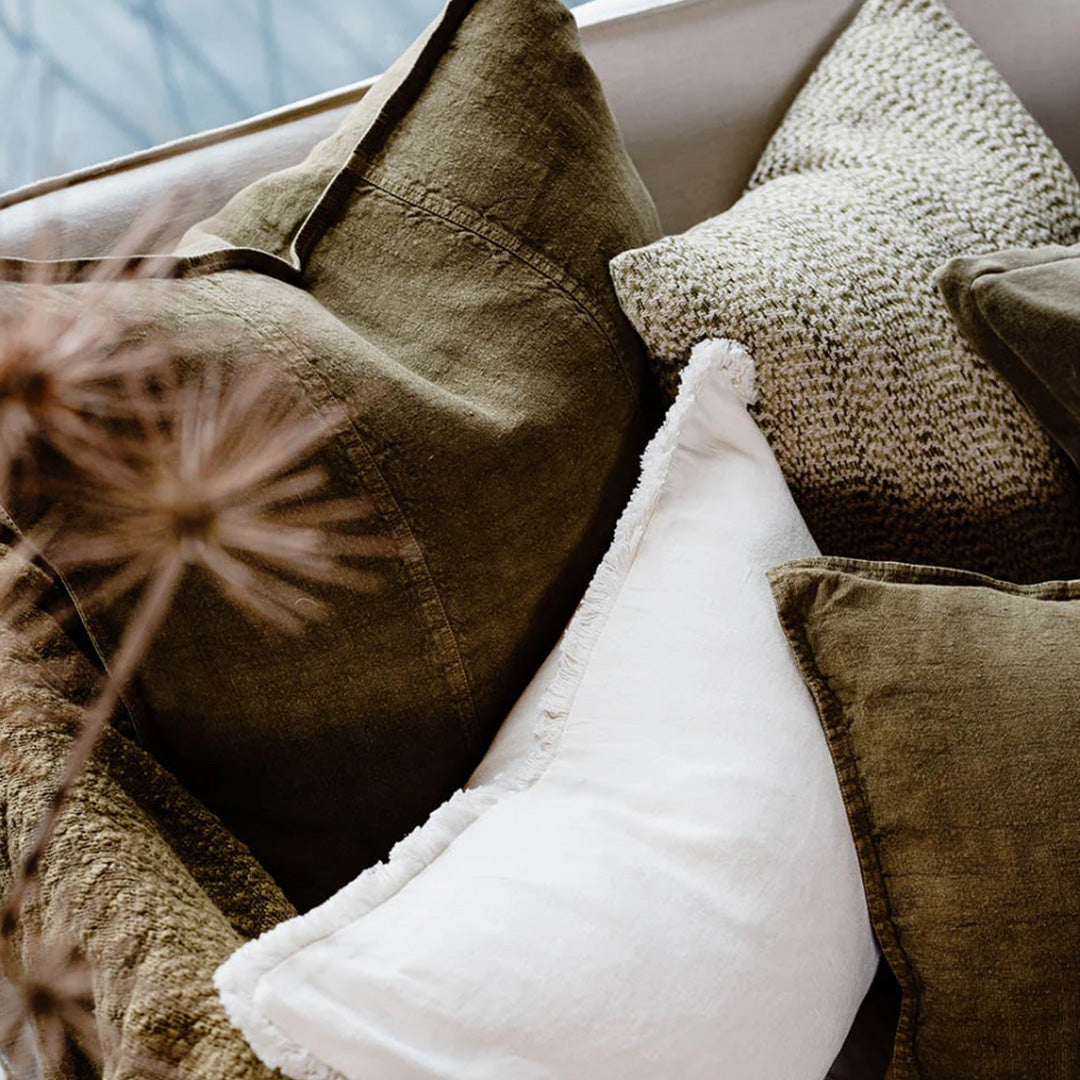 Luca Linen Cushion | Olive 40 x 60cm