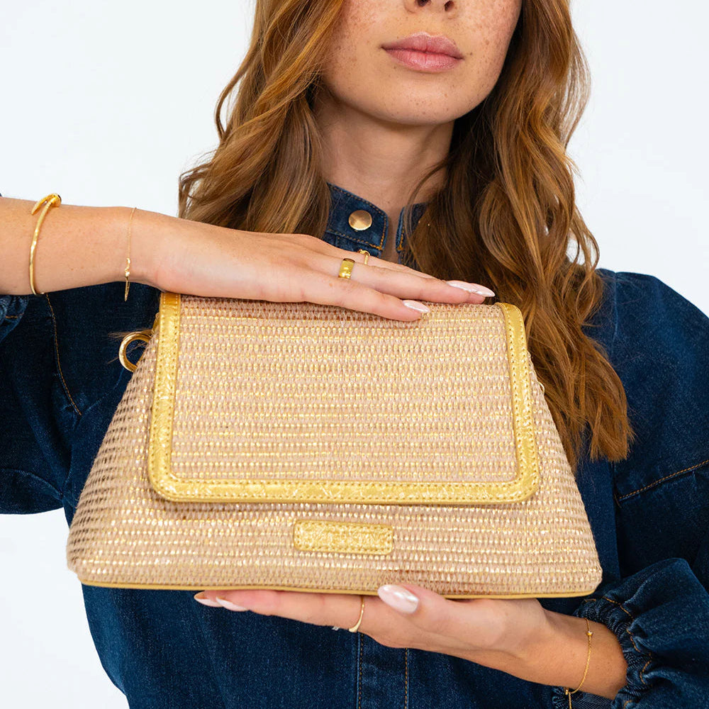 Lugano Xbody Bag | Gold Weave