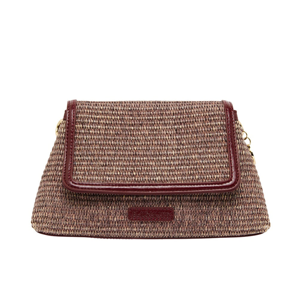 Lugano Xbody Bag | Burgundy/Coco Weave