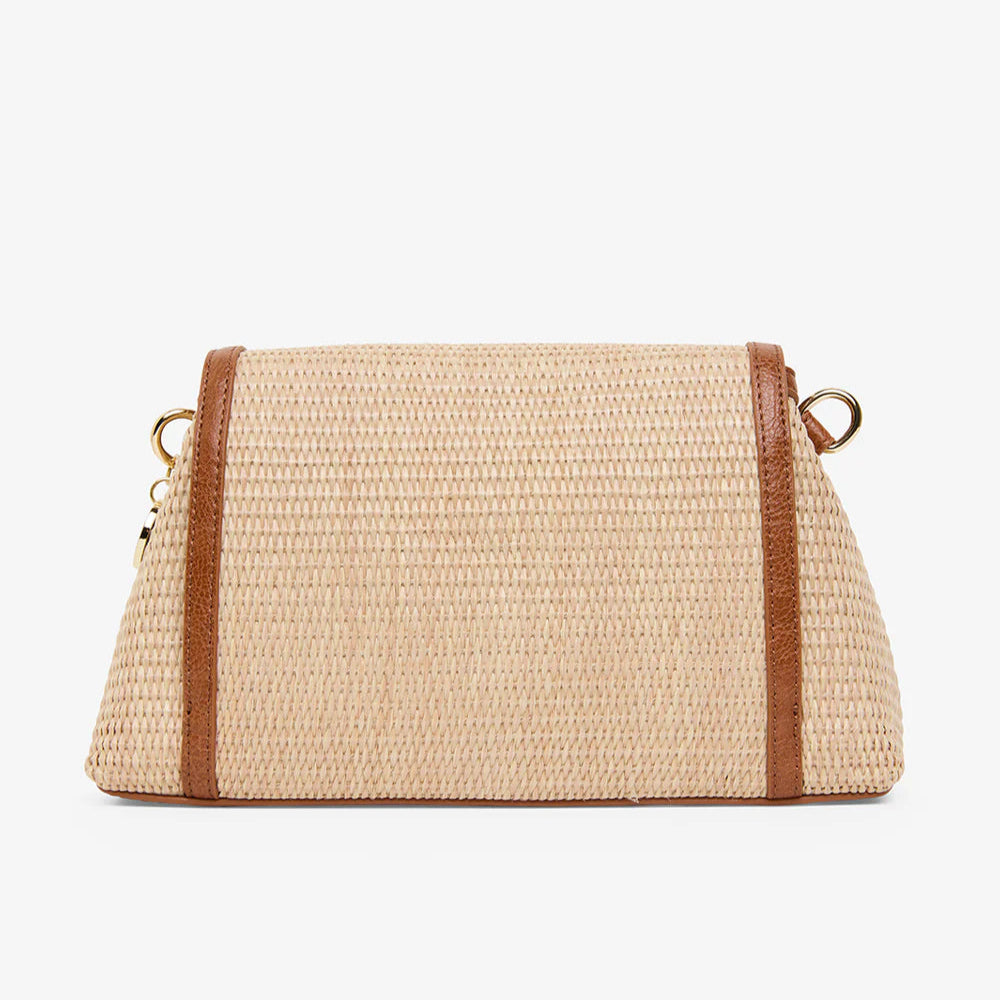 Lugano Xbody Bag | Tan/Natural Weave