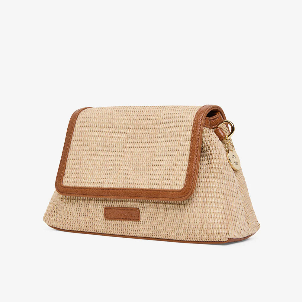 Lugano Xbody Bag | Tan/Natural Weave