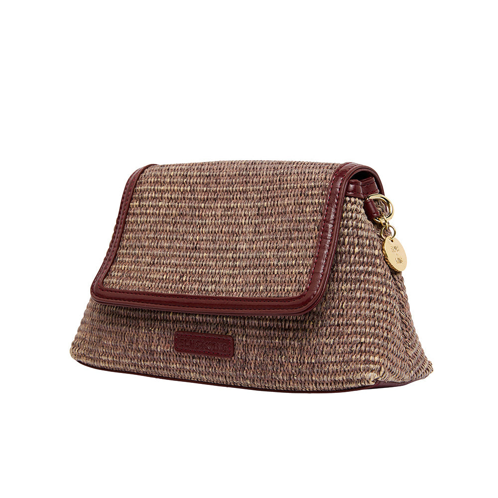 Lugano Xbody Bag | Burgundy/Coco Weave