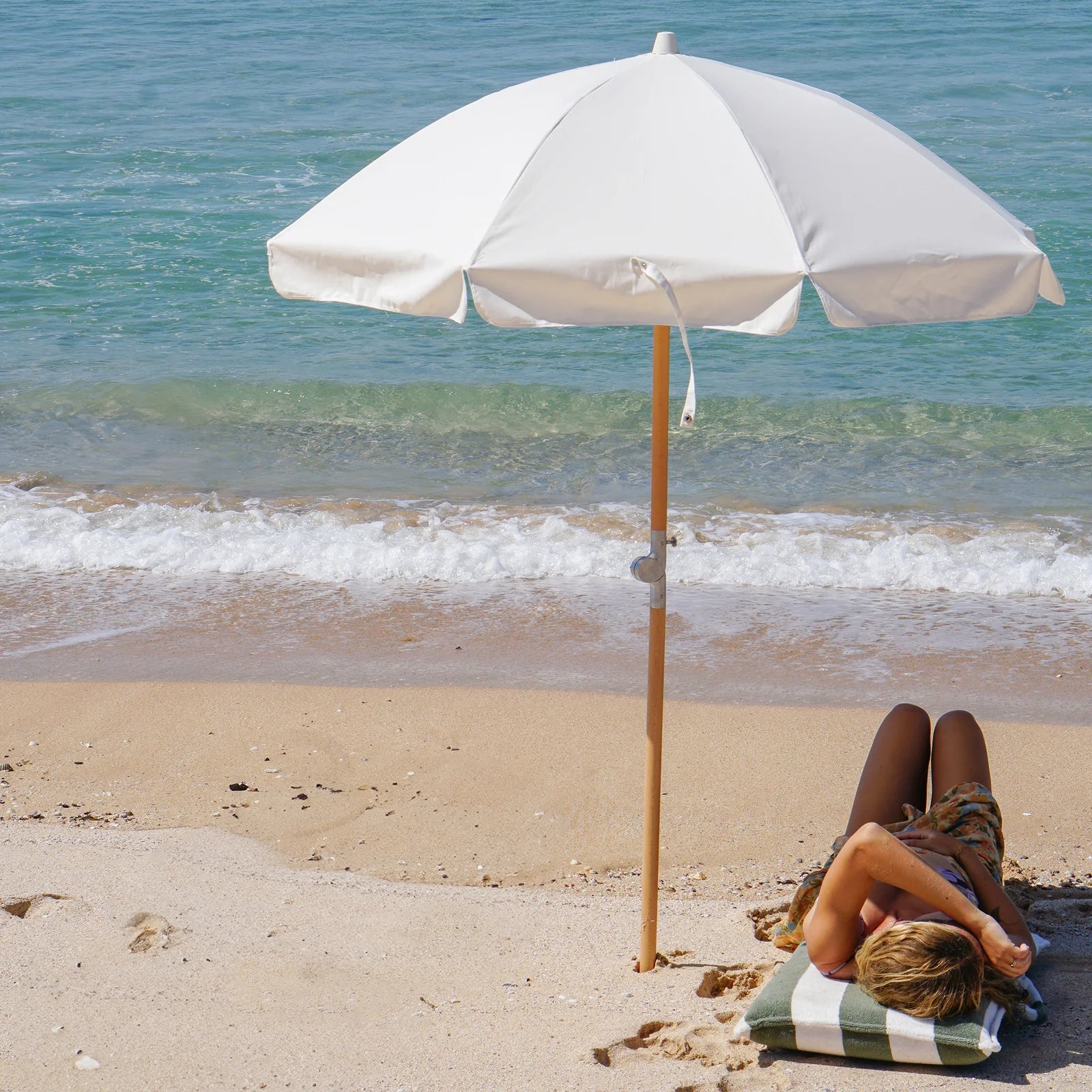 Luxe Beach Umbrella Cream