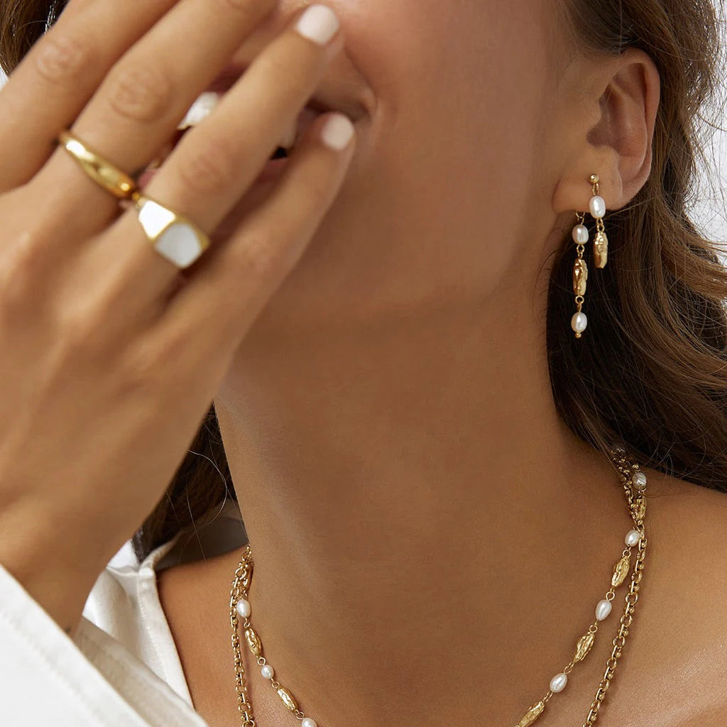 Mimi Pearl Earrings | Gold