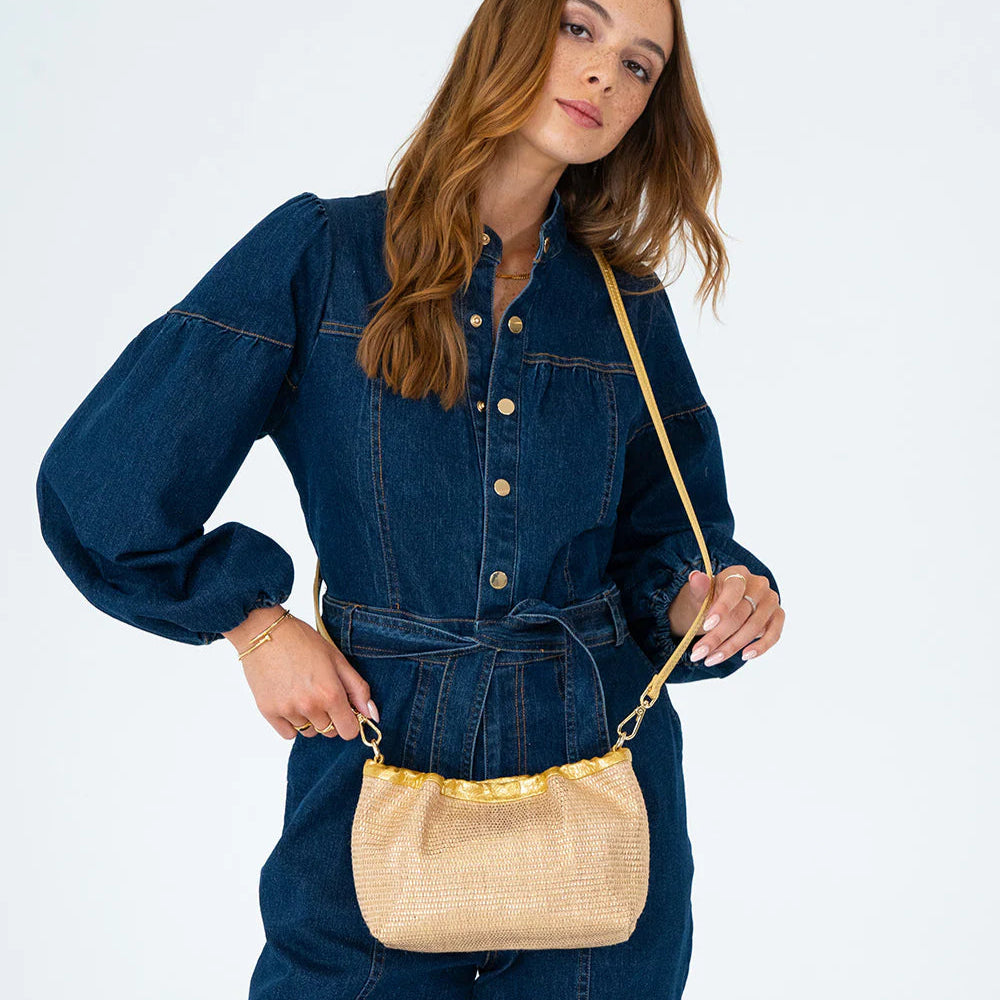 Monty Xbody Bag | Gold Weave