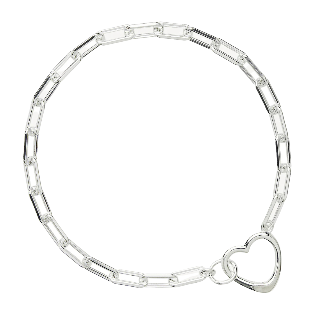 Cuore Chain Link Bracelet | Silver