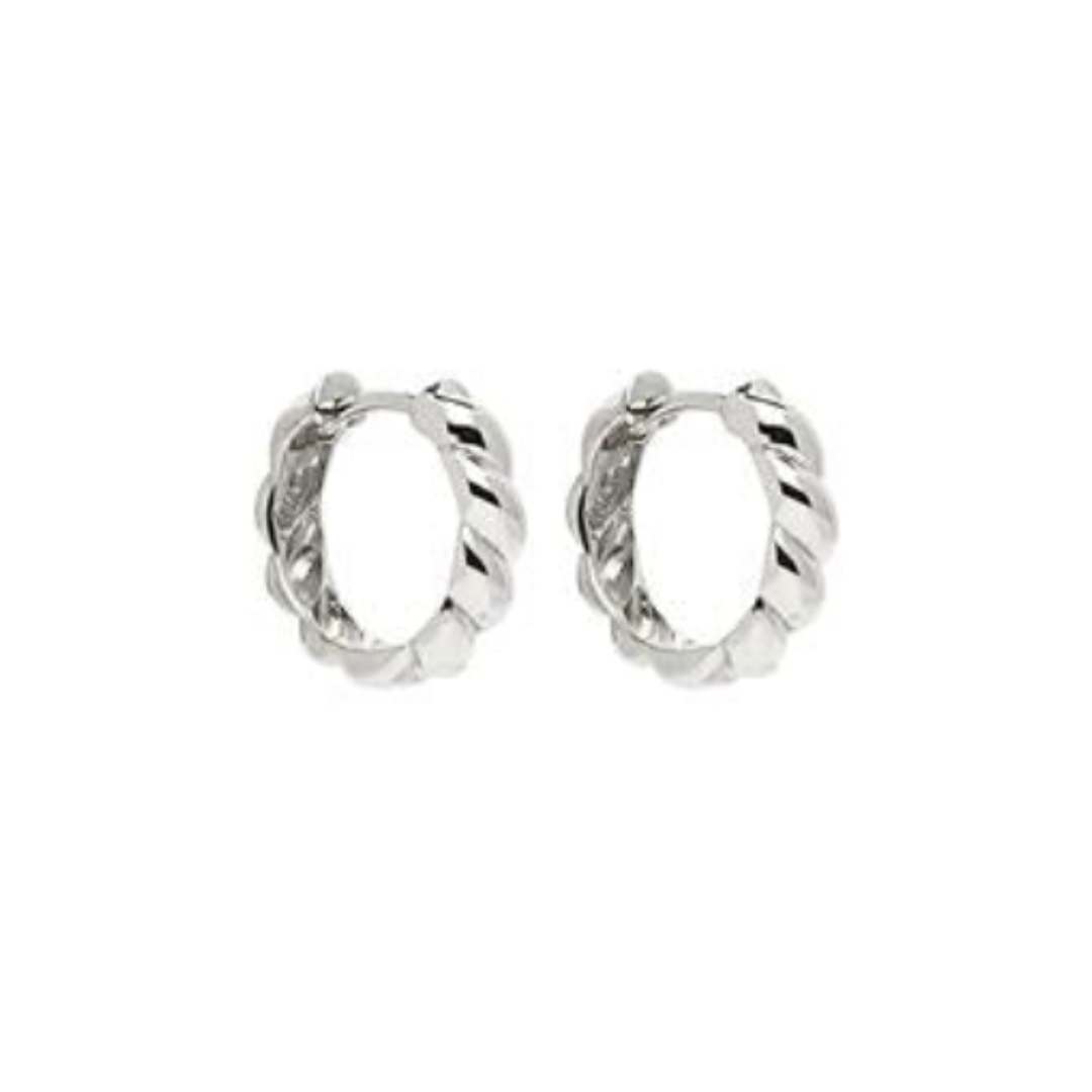 Twist Huggie Earring | Silver