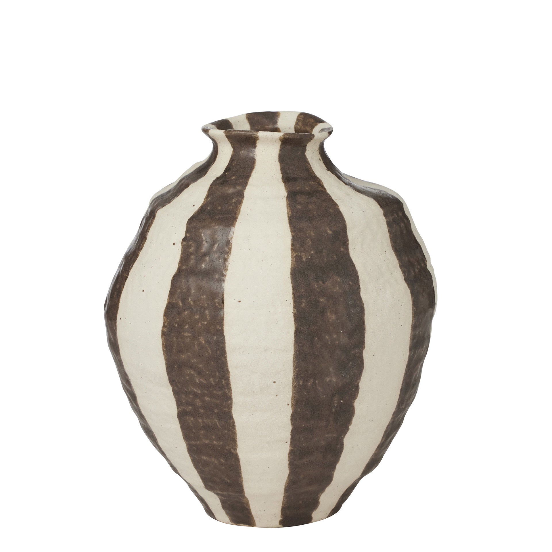 Rayas Ceramic Vase | Cocoa