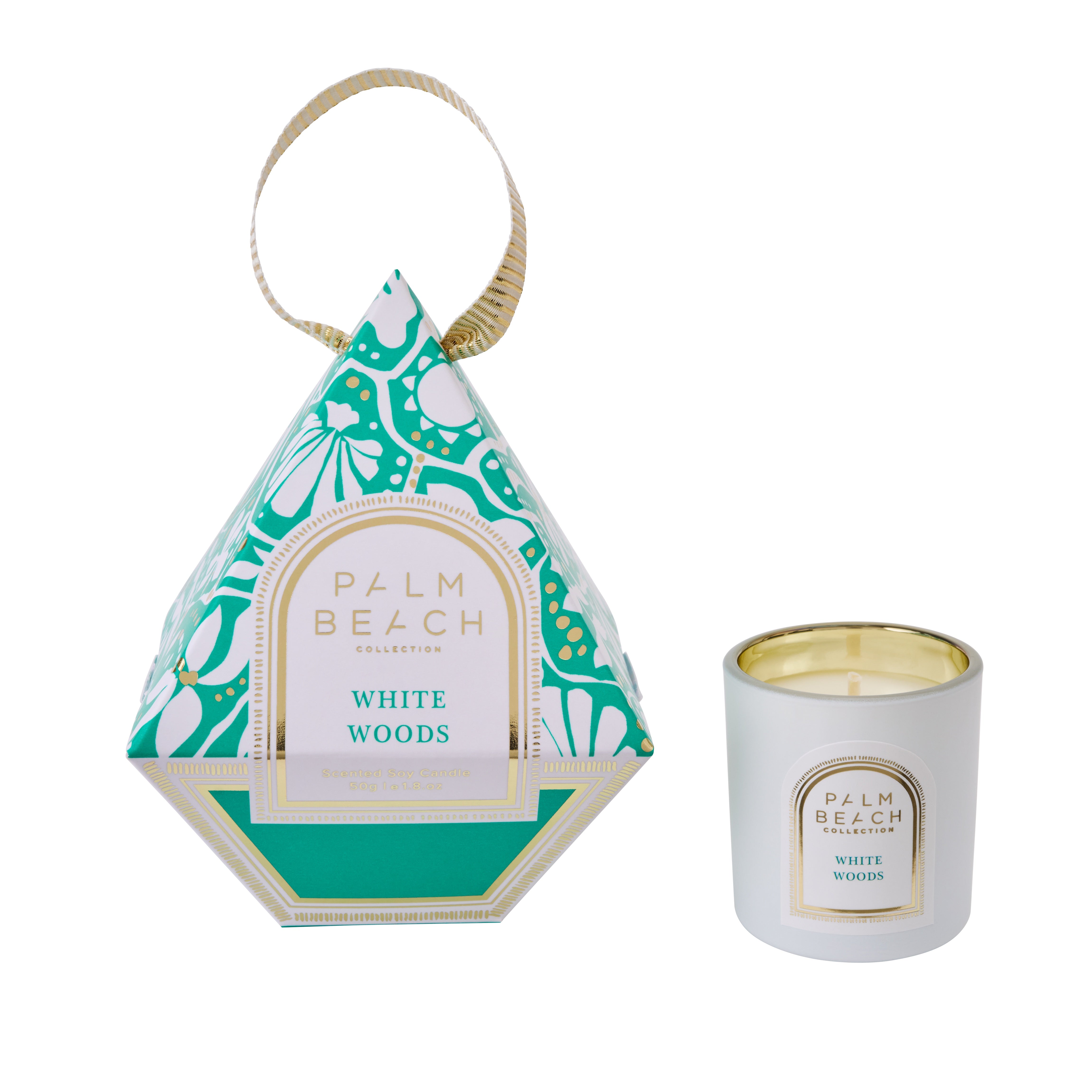 White Woods Hanging Bauble Mini Candle 50g