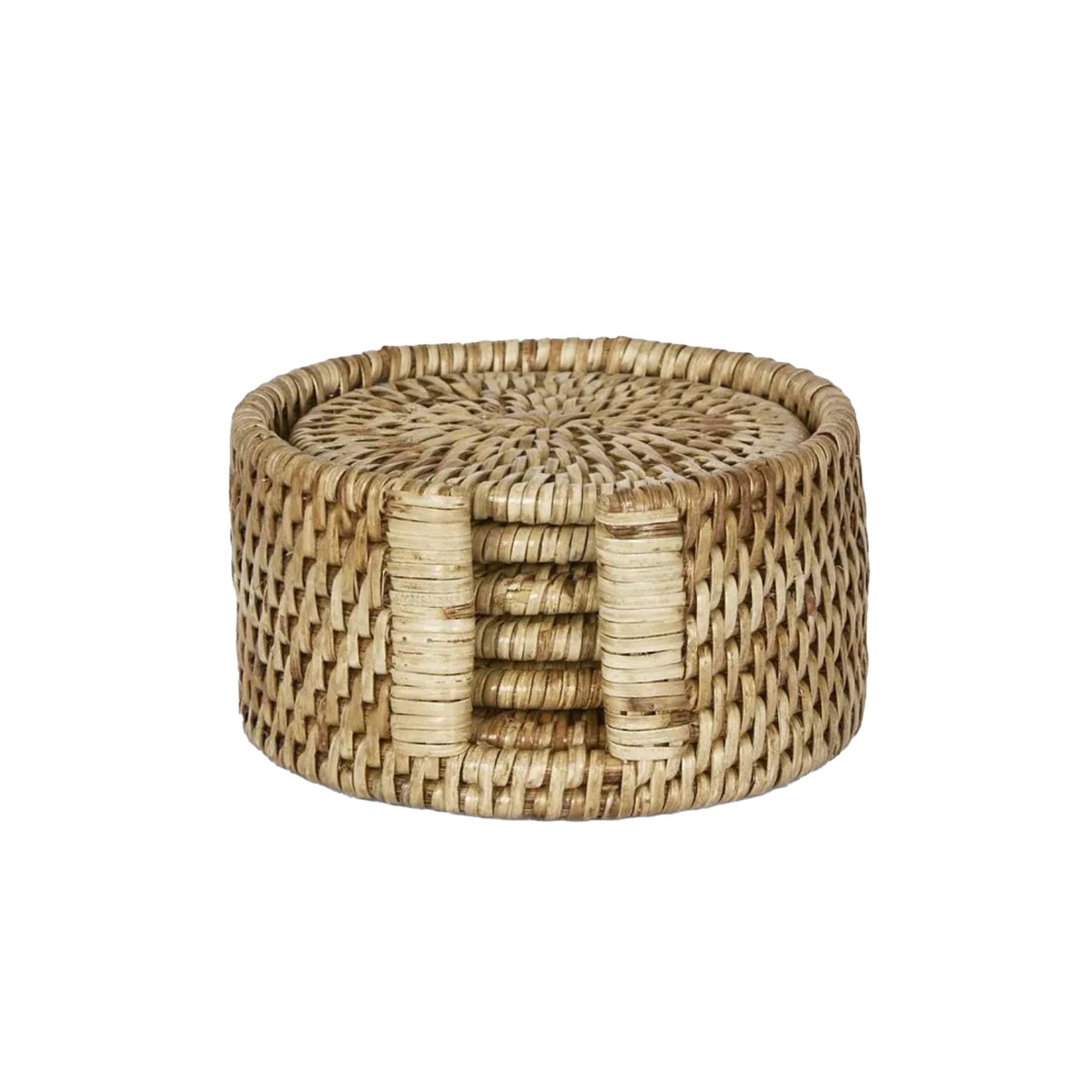 Paume Rattan Round Coaster Set 6