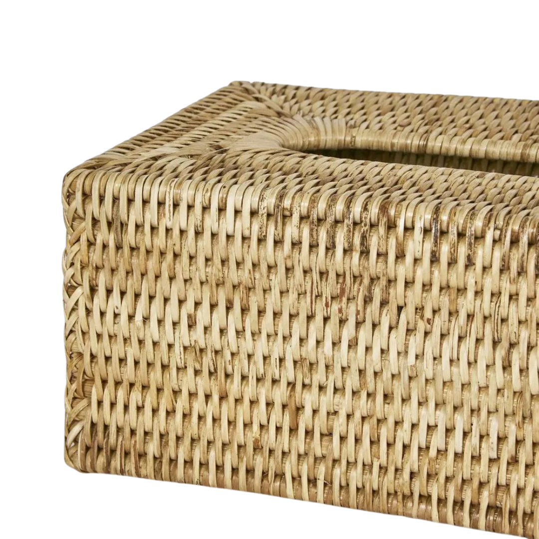 Paume Rattan Rectangle Tissue Box