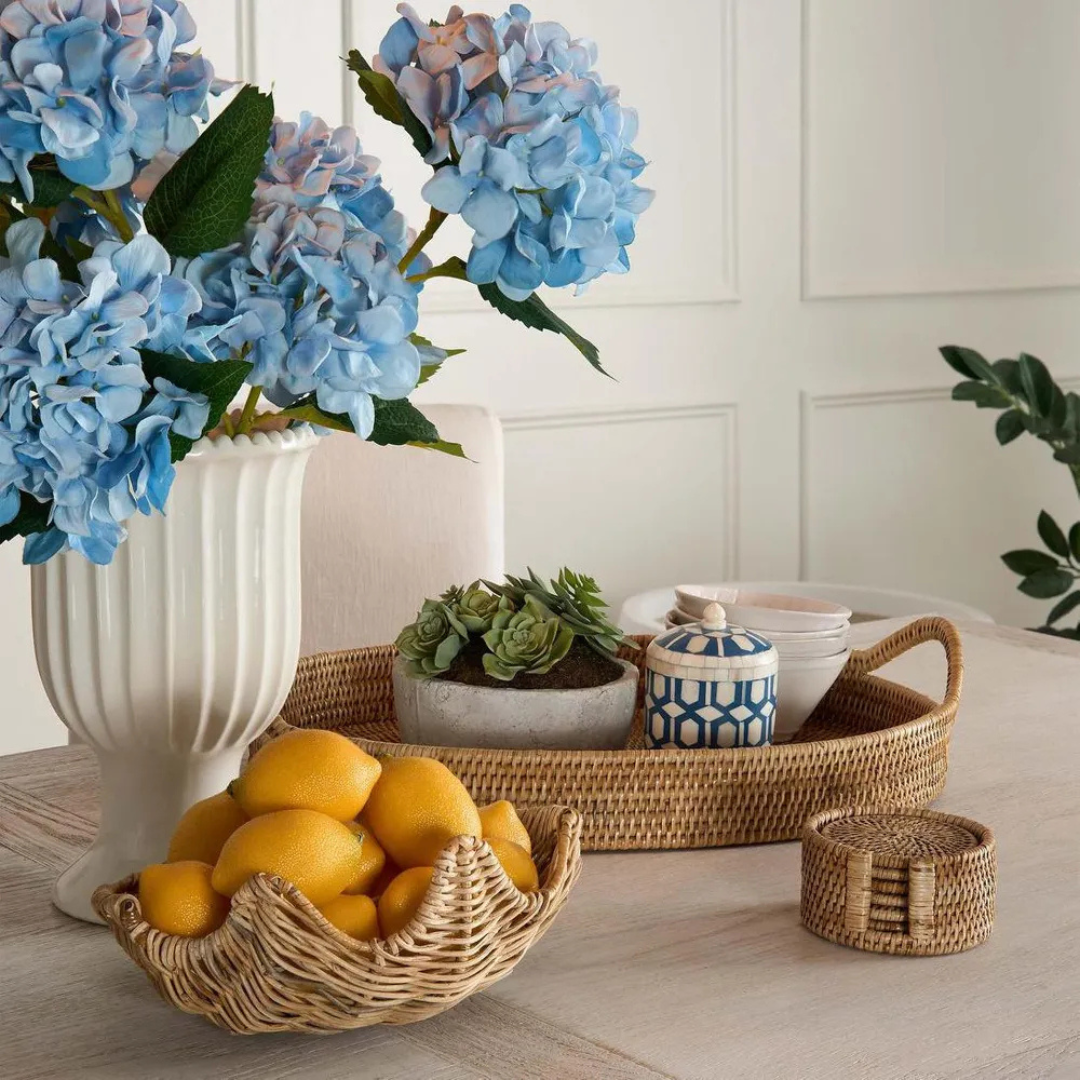 Paume Rattan Round Coaster Set 6