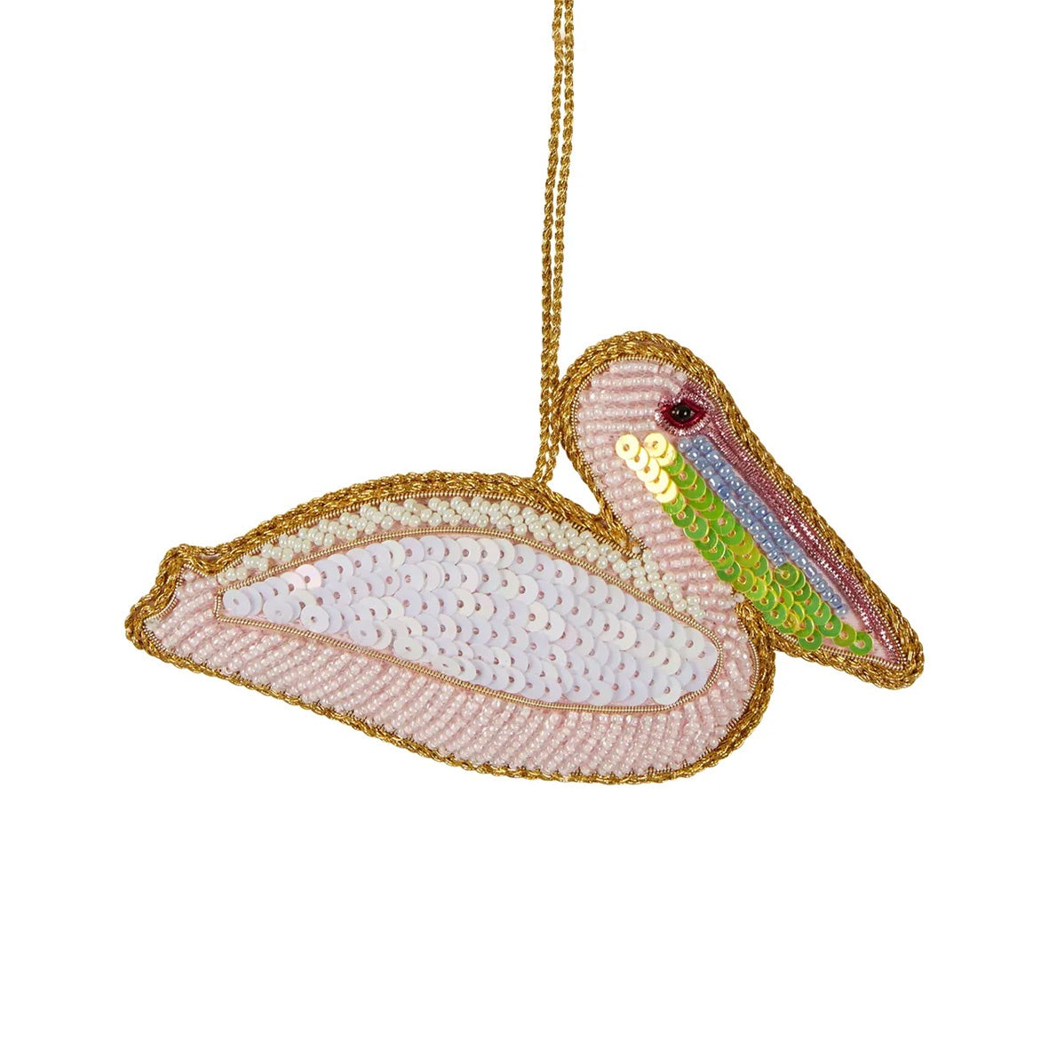 Pink Pelican Sequin Hanging Decoration