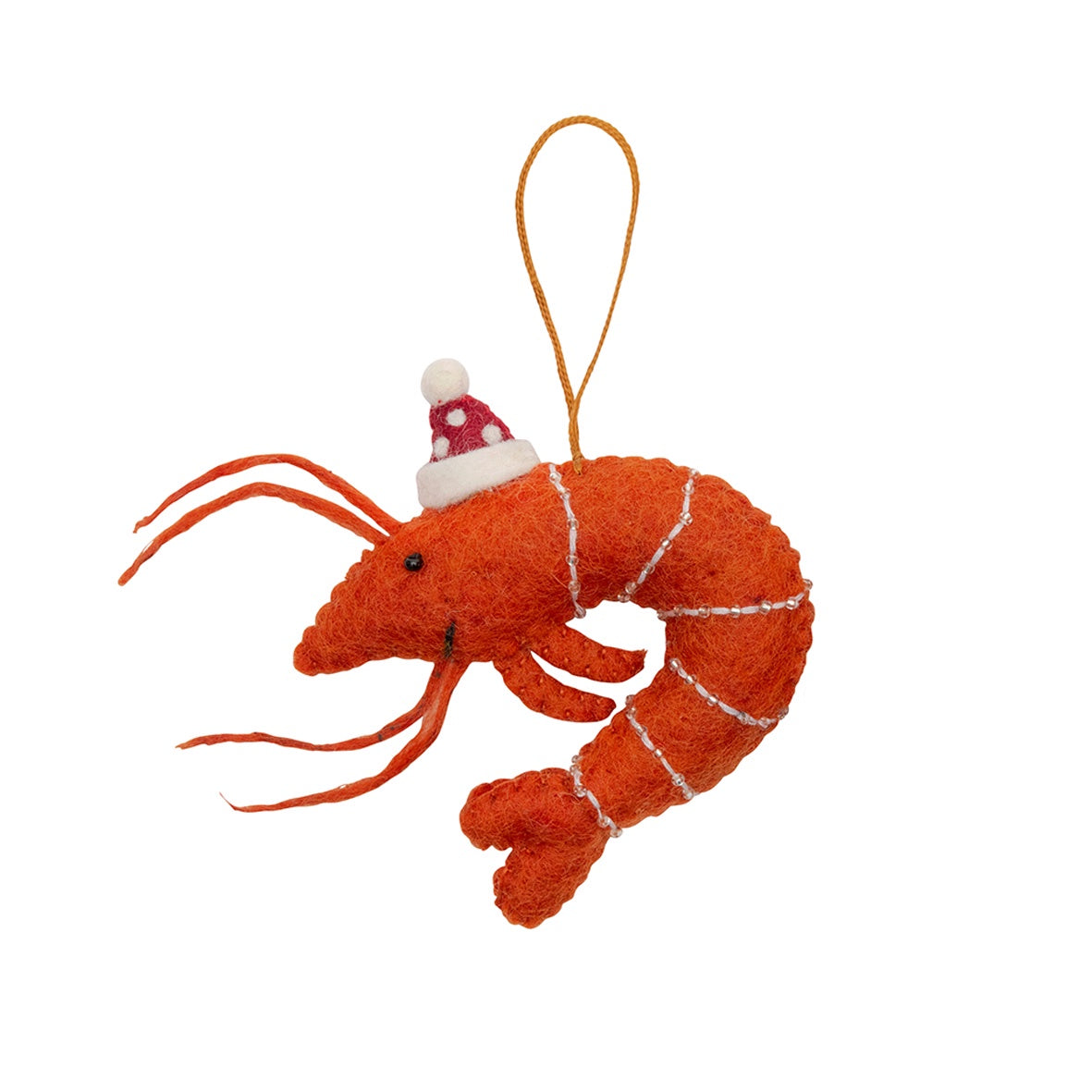 Prawn Felt Christmas Ornament