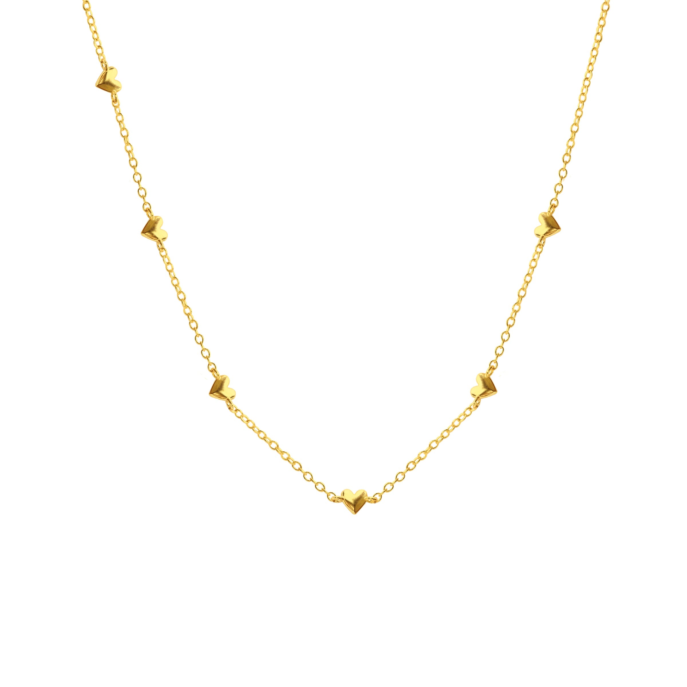 Hearts Necklace | Gold