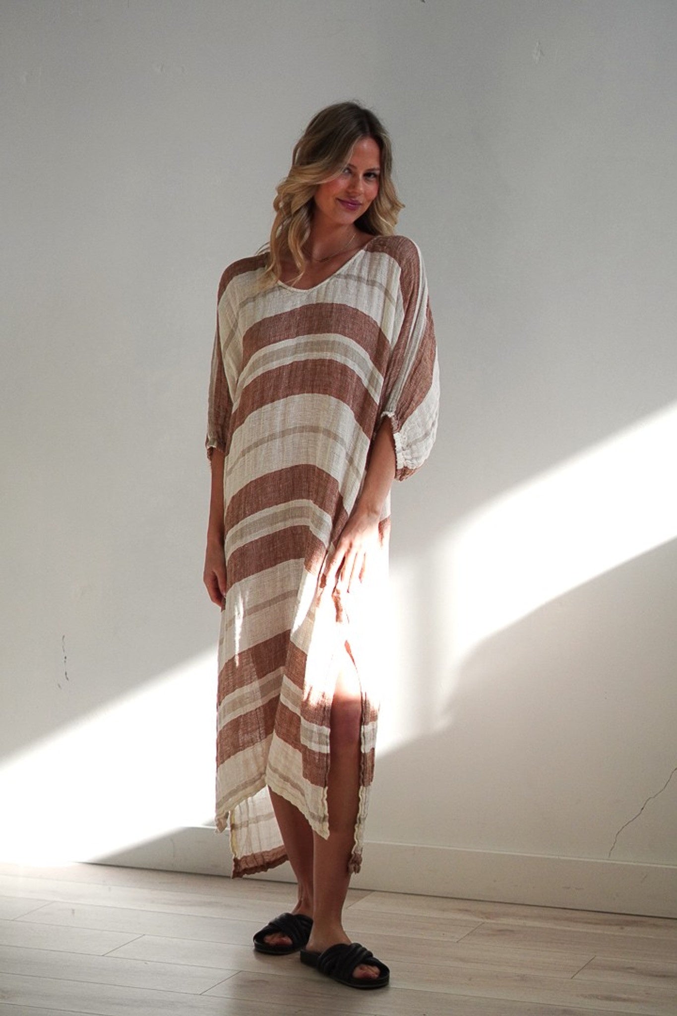 Rosa Kaftan | Rust Stripe