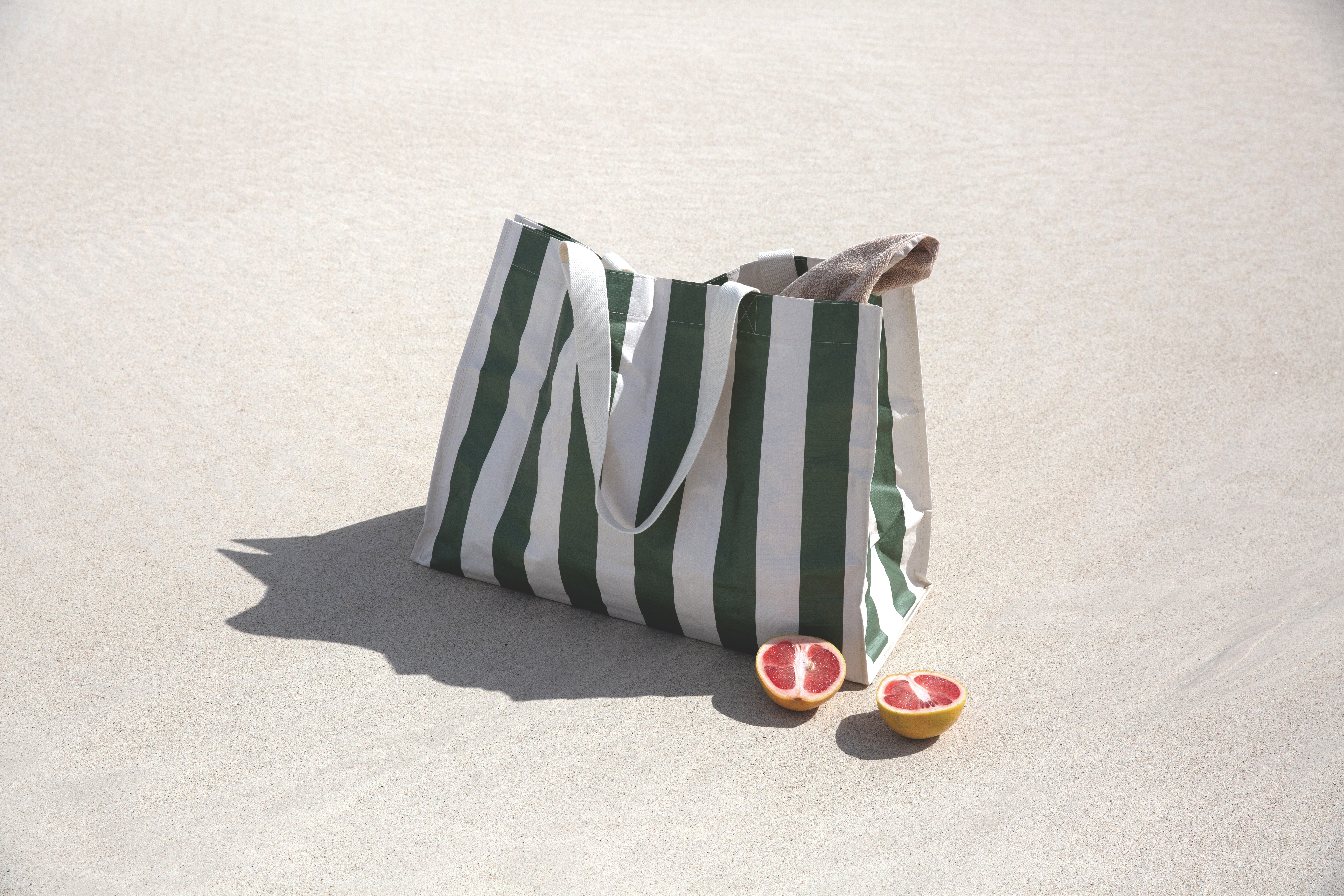 Carryall Beach Bag | The Vacay | Olive Stripe