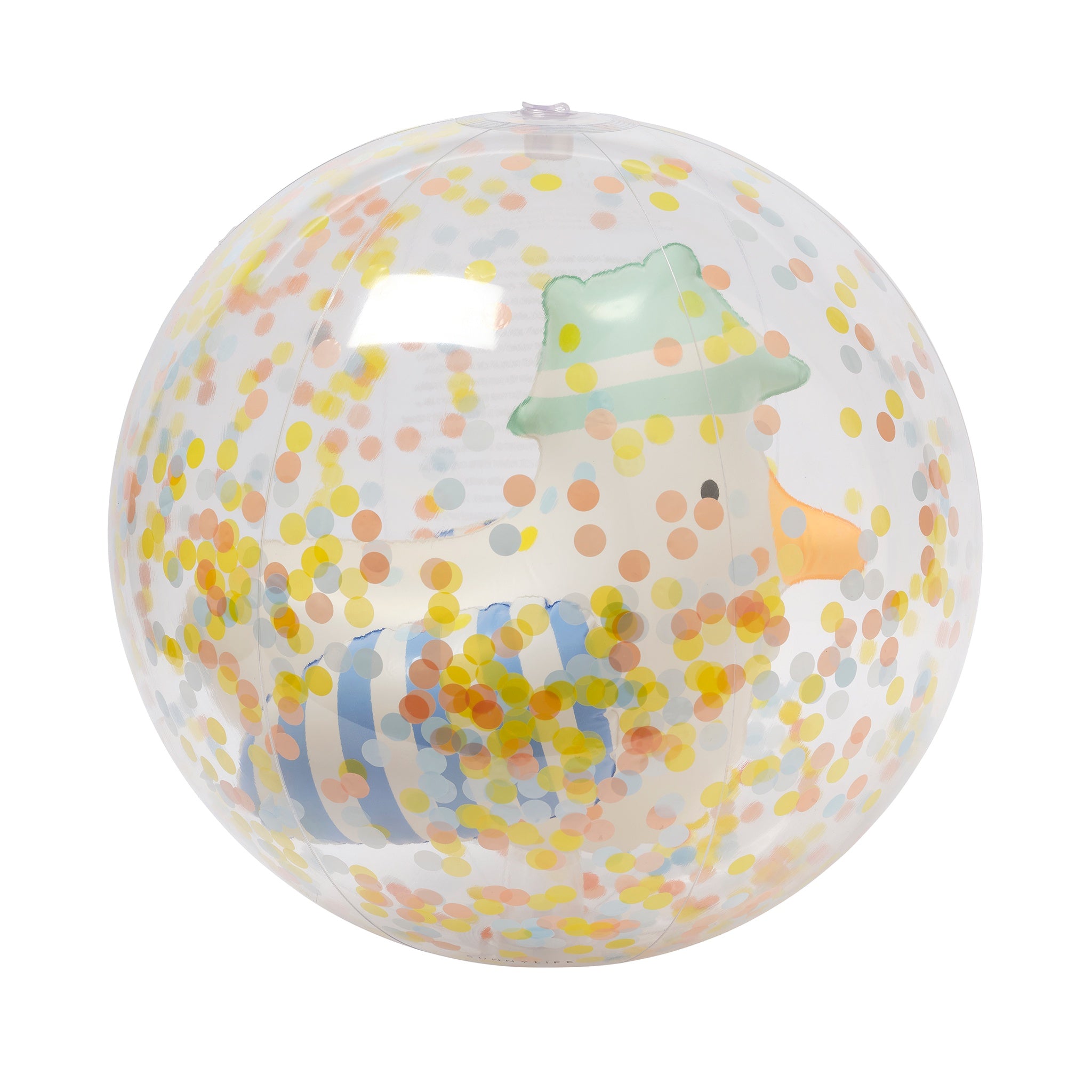 3D Inflatable Beach Ball Sammy the Seagull Blue Stripe