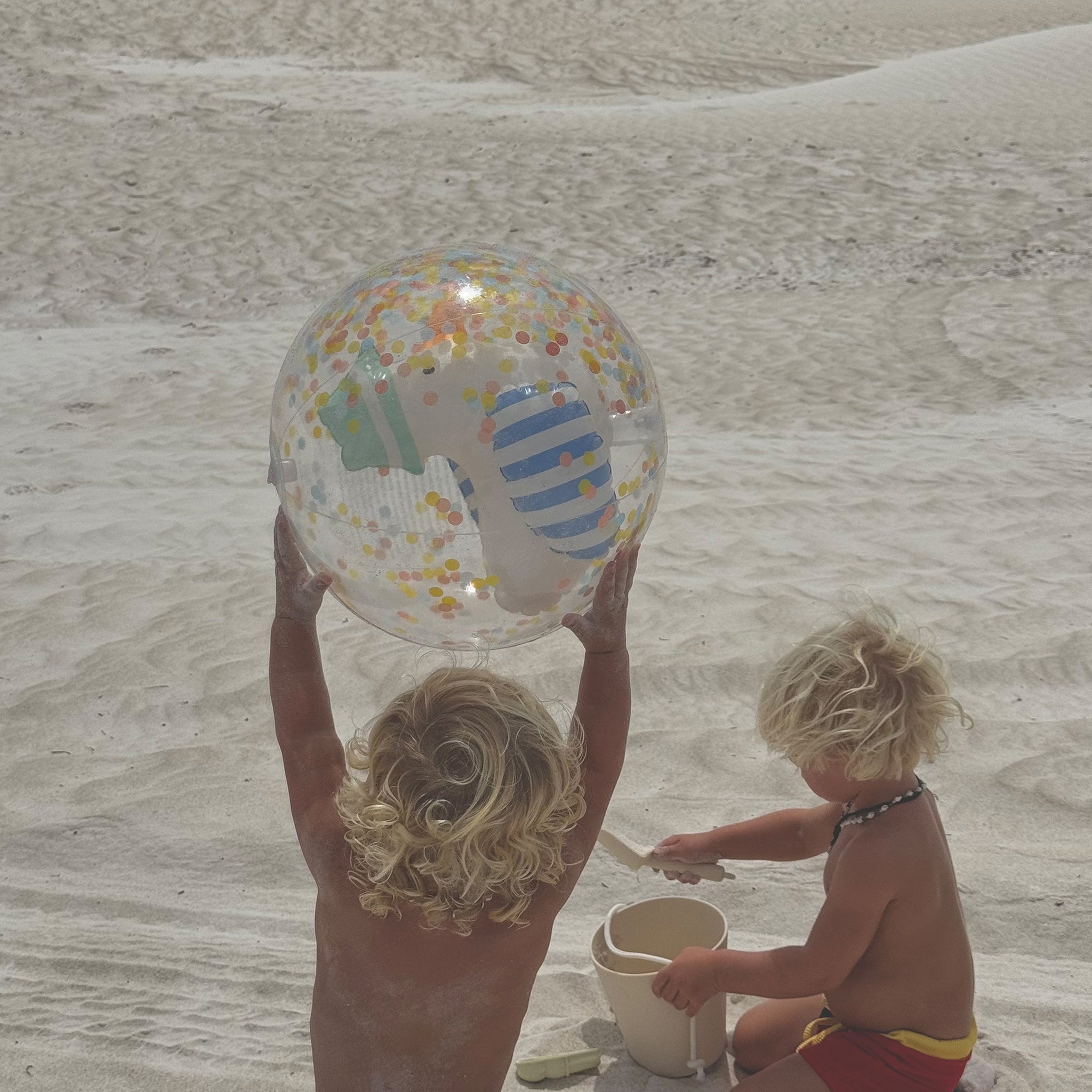 3D Inflatable Beach Ball Sammy the Seagull Blue Stripe