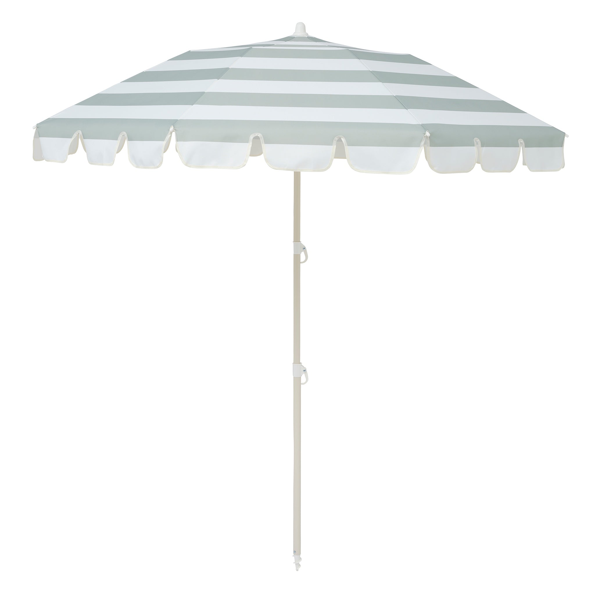 Compact Beach Umbrella Sea Sage Stripe