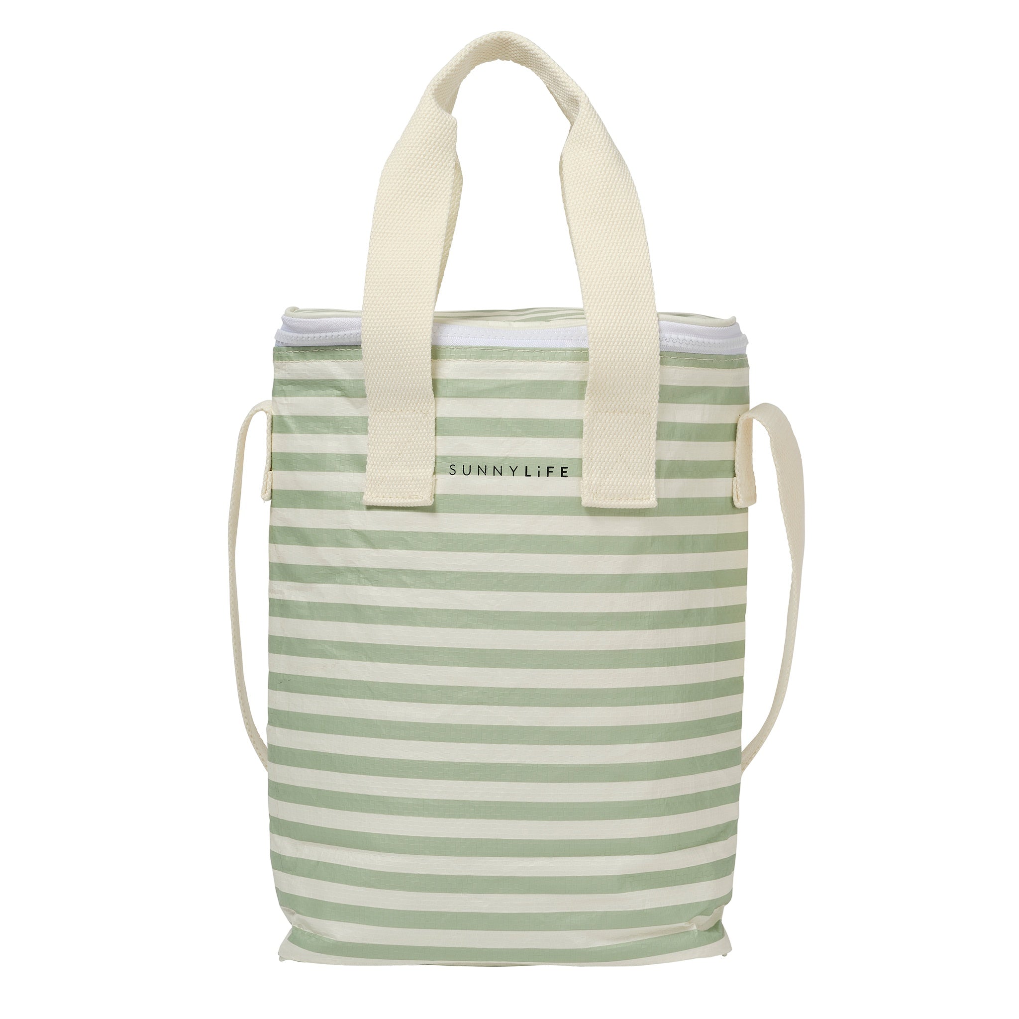 Light Cooler Drinks Bag Sea Sage Stripe