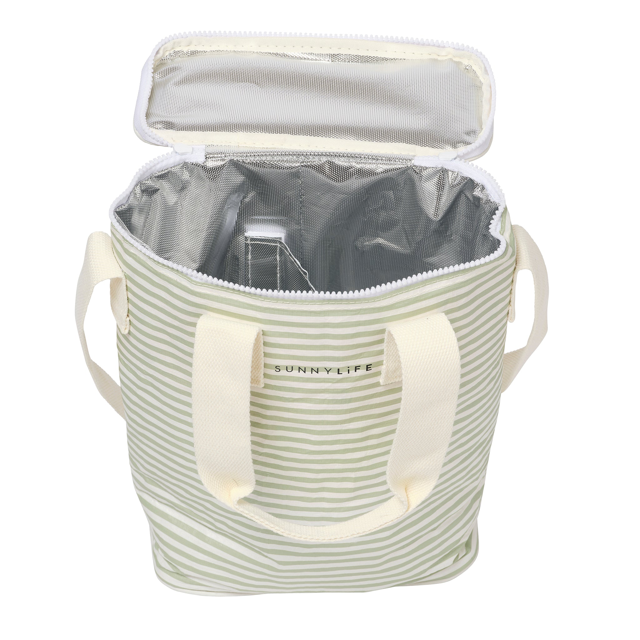 Light Cooler Drinks Bag Sea Sage Stripe