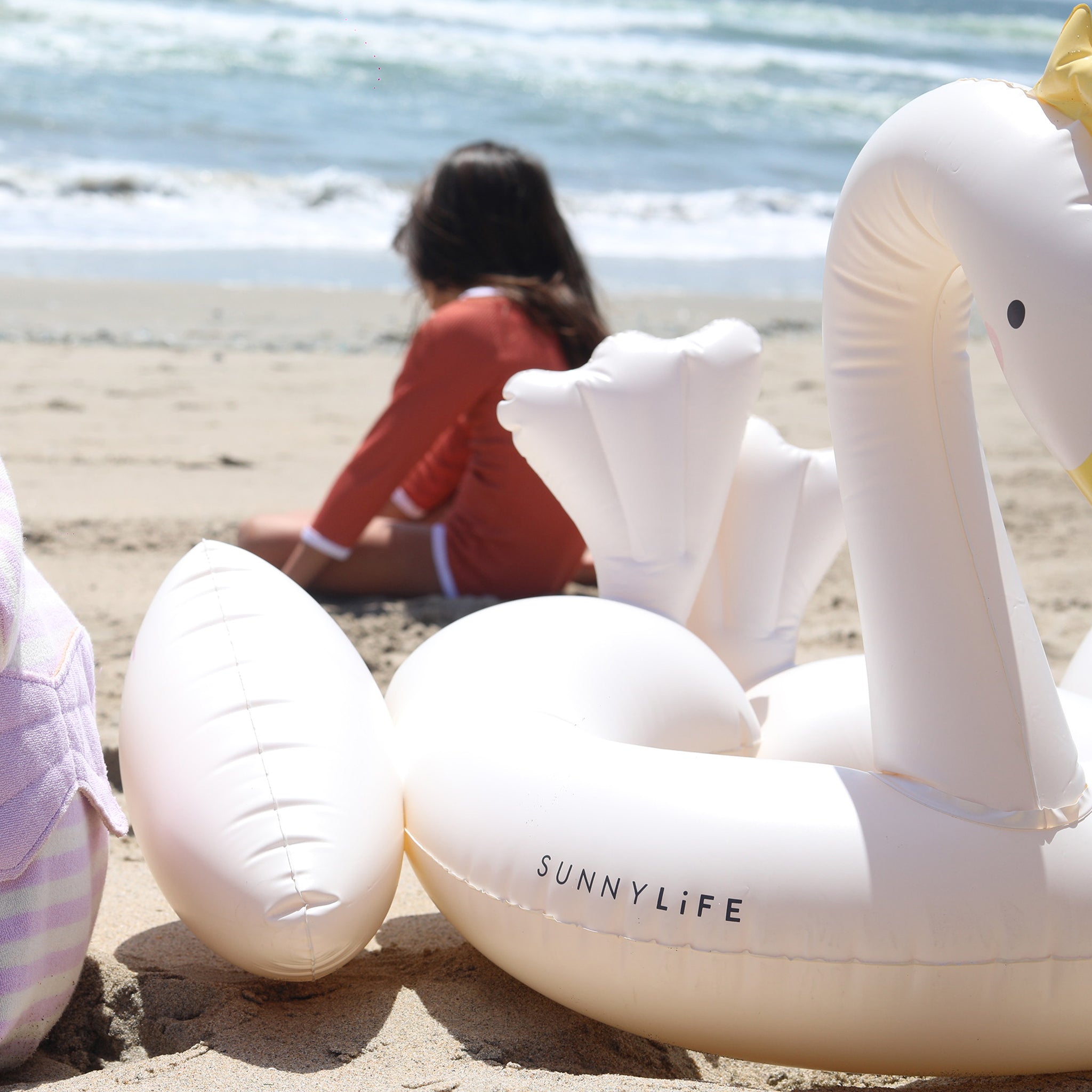 Kids Tube Pool Ring Princess Swan Multi