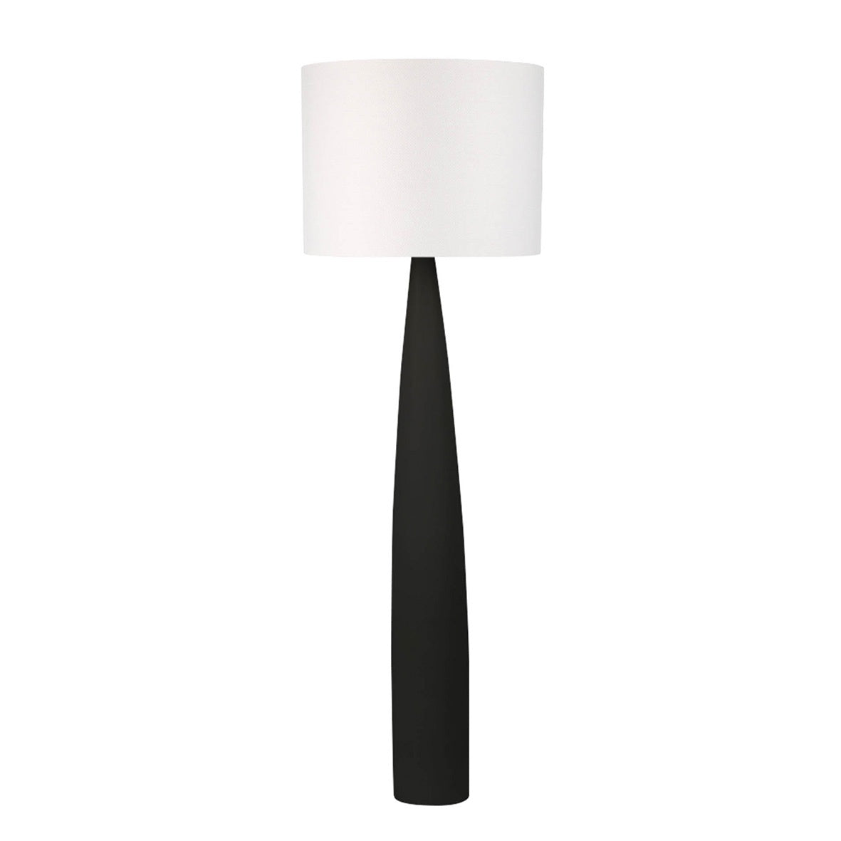 Samson Black Floor Lamp Base with White Shade