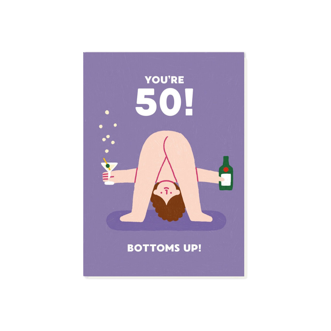 'Bottoms Up 50' Card
