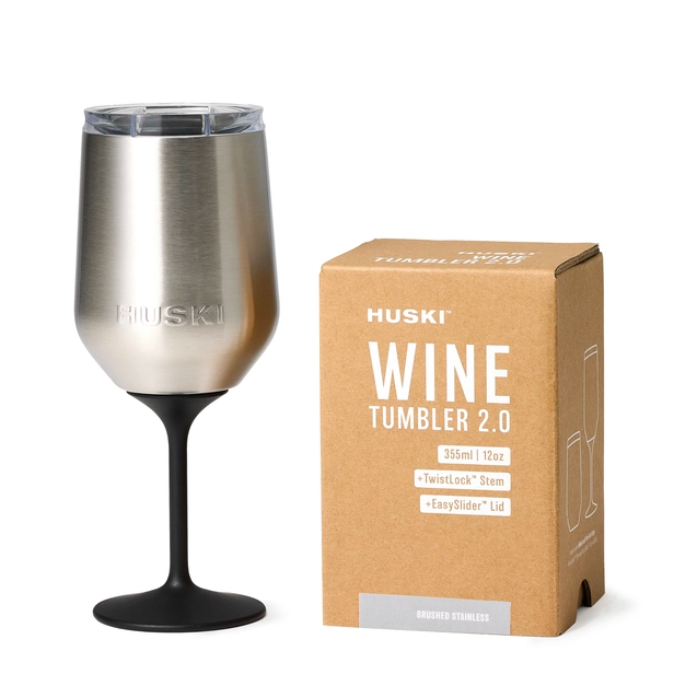 Huski Wine Tumbler | Brushed Stainless