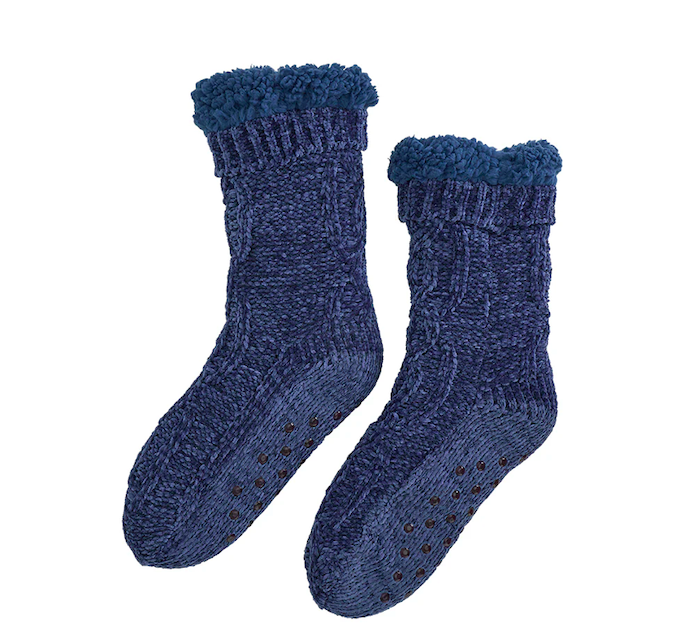 Chenille Lounge Socks | Navy