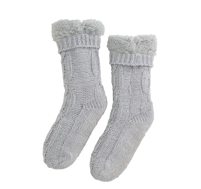 Chenille Lounge Socks | Grey