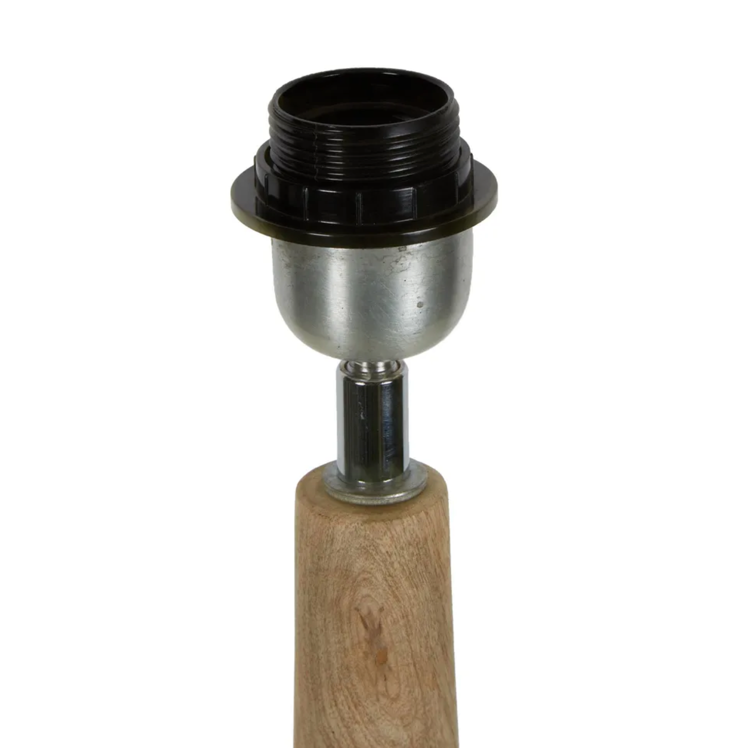 Lancia Large Light Natural Turned Wood Slender Floor Lamp